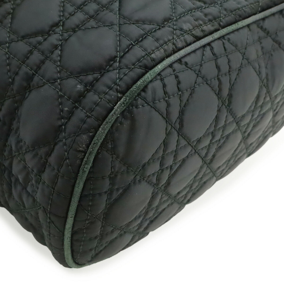 Christian Dior Black Nylon Leather Shoulder Bag Tote Bag (Pre-Owned)