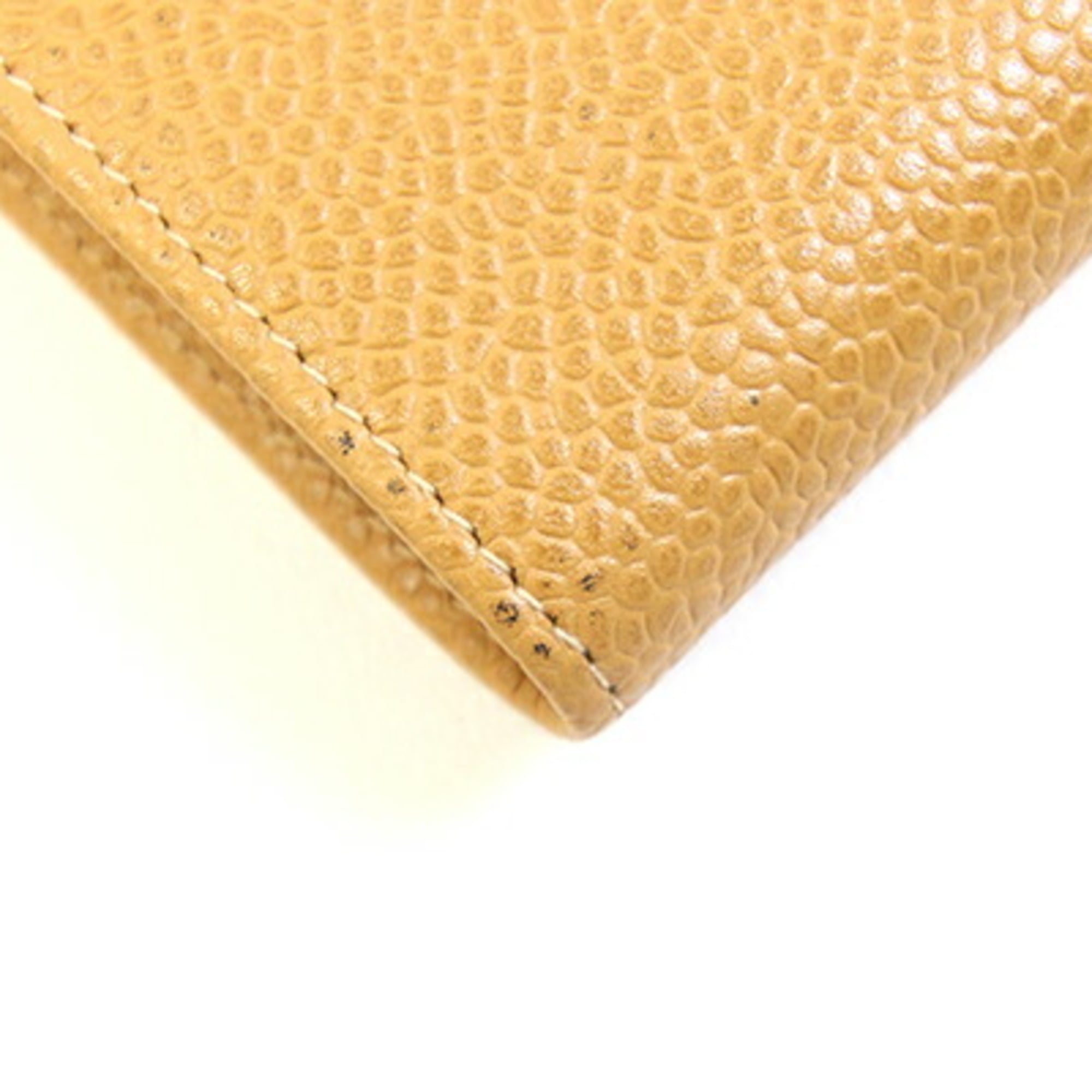Chanel Beige Camel Grained Calfskin Long Wallet (Bi-Fold) (Pre-Owned)