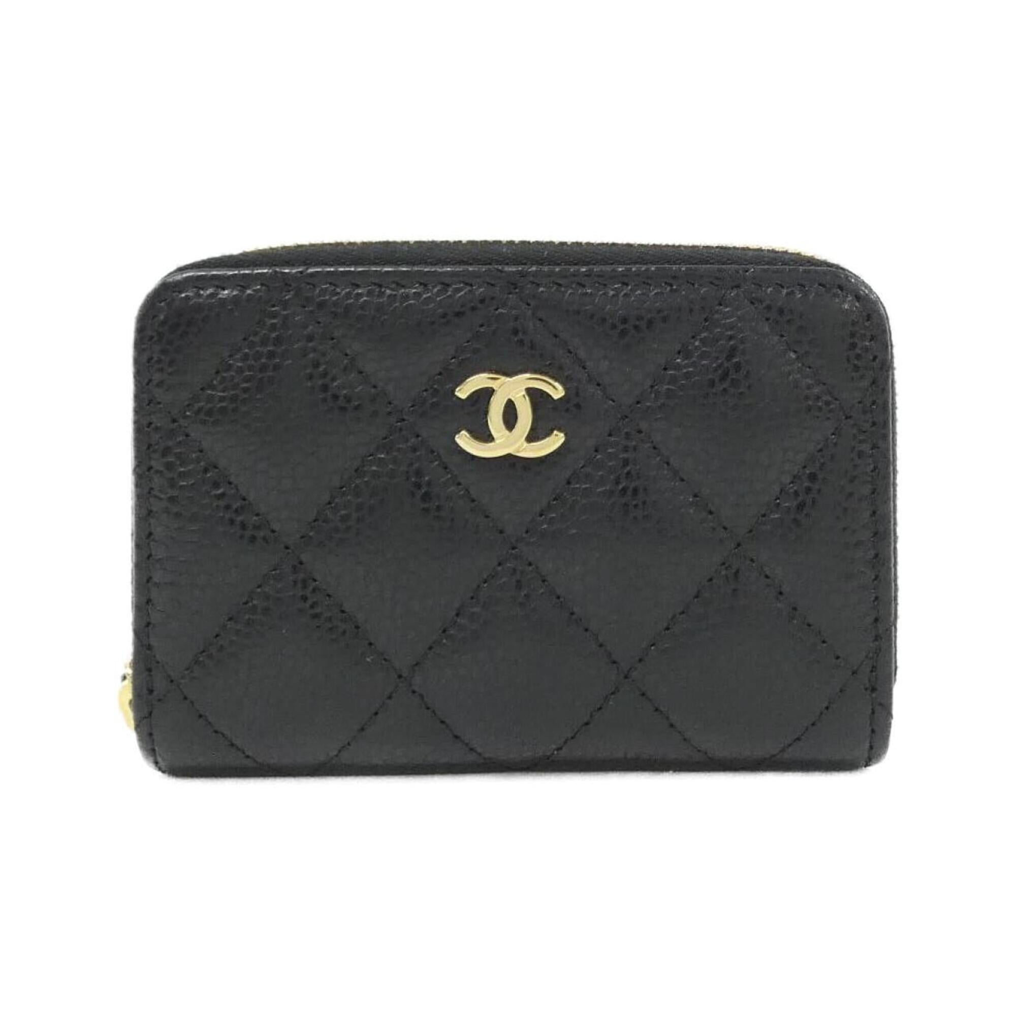Chanel Black Grained Calfskin Coin Purse/Coin Case (Pre-Owned)