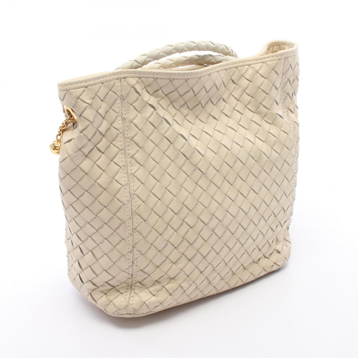 Bottega Veneta Ivory Intrecciato Handbag Shoulder Bag (Pre-Owned)