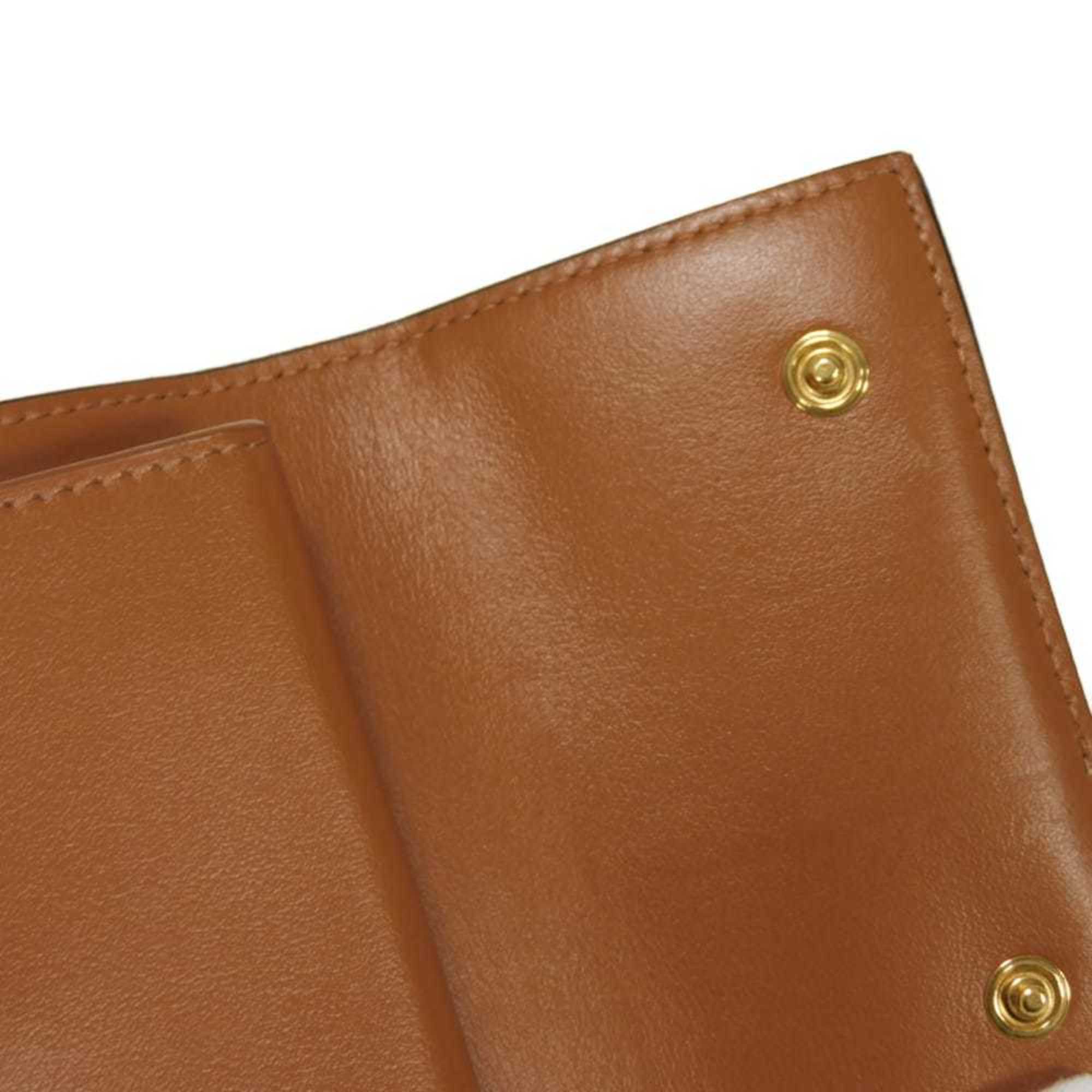 Celine Black Brown Coated Canvas Leather Wallet (Tri-Fold) (Pre-Owned)
