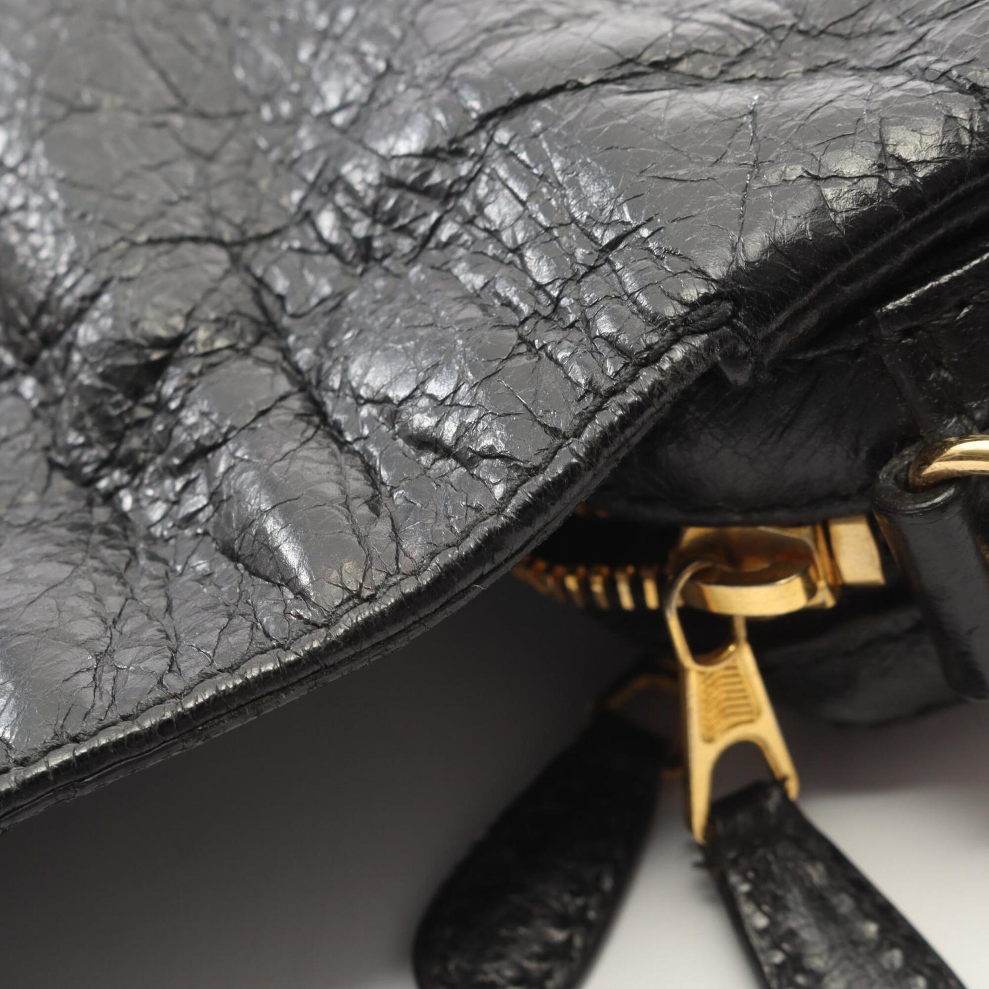 Balenciaga Black Leather Handbag Shoulder Bag (Pre-Owned)