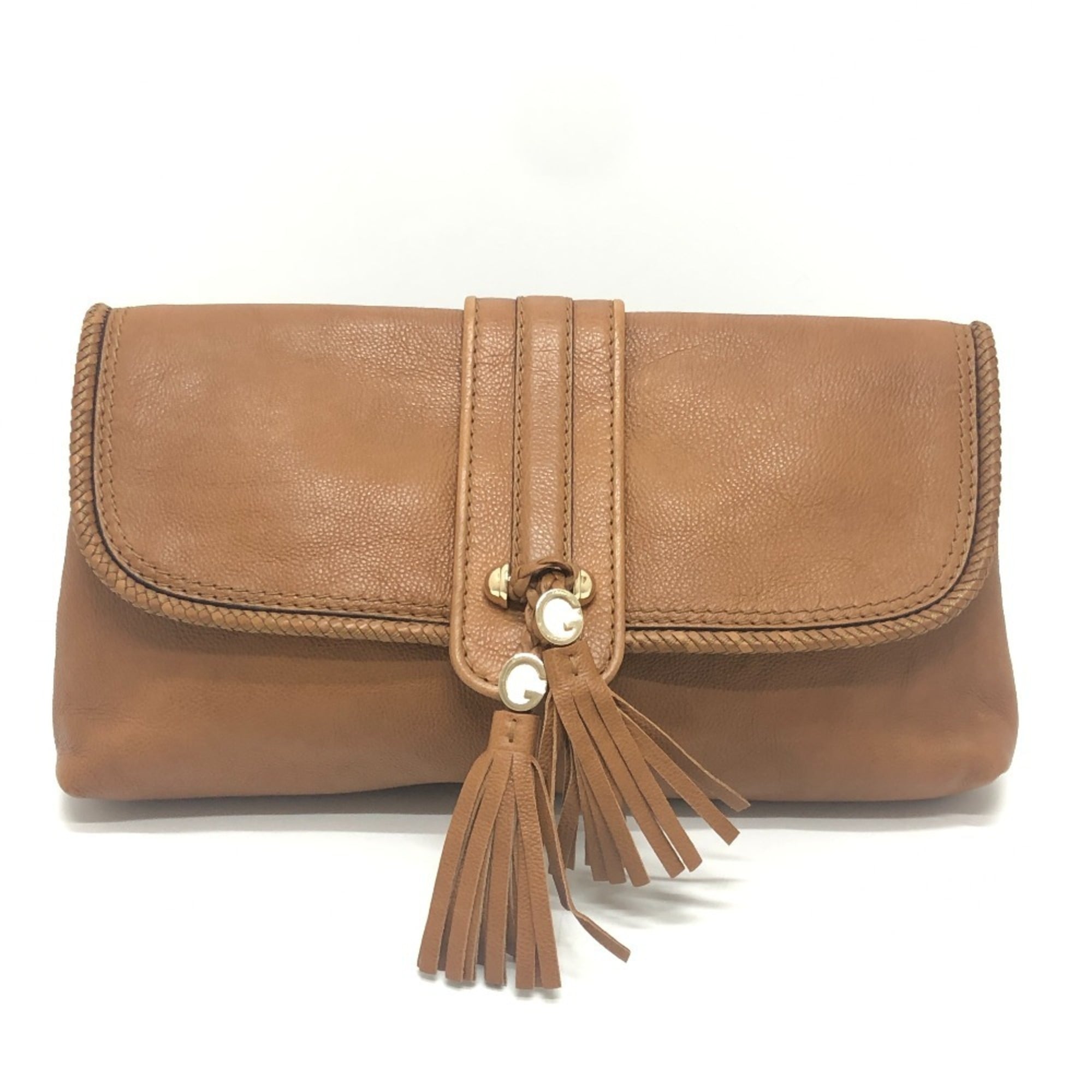 Gucci Brown Leather Clutch Bag (Pre-Owned)