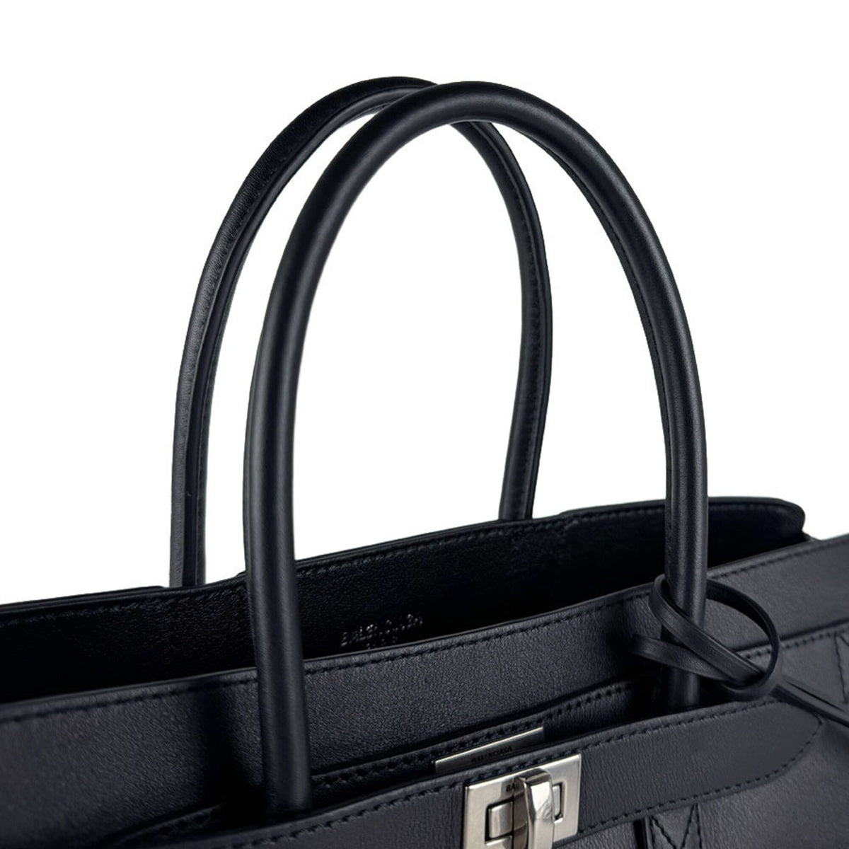 Balenciaga Black Leather Handbag Shoulder Bag (Pre-Owned)