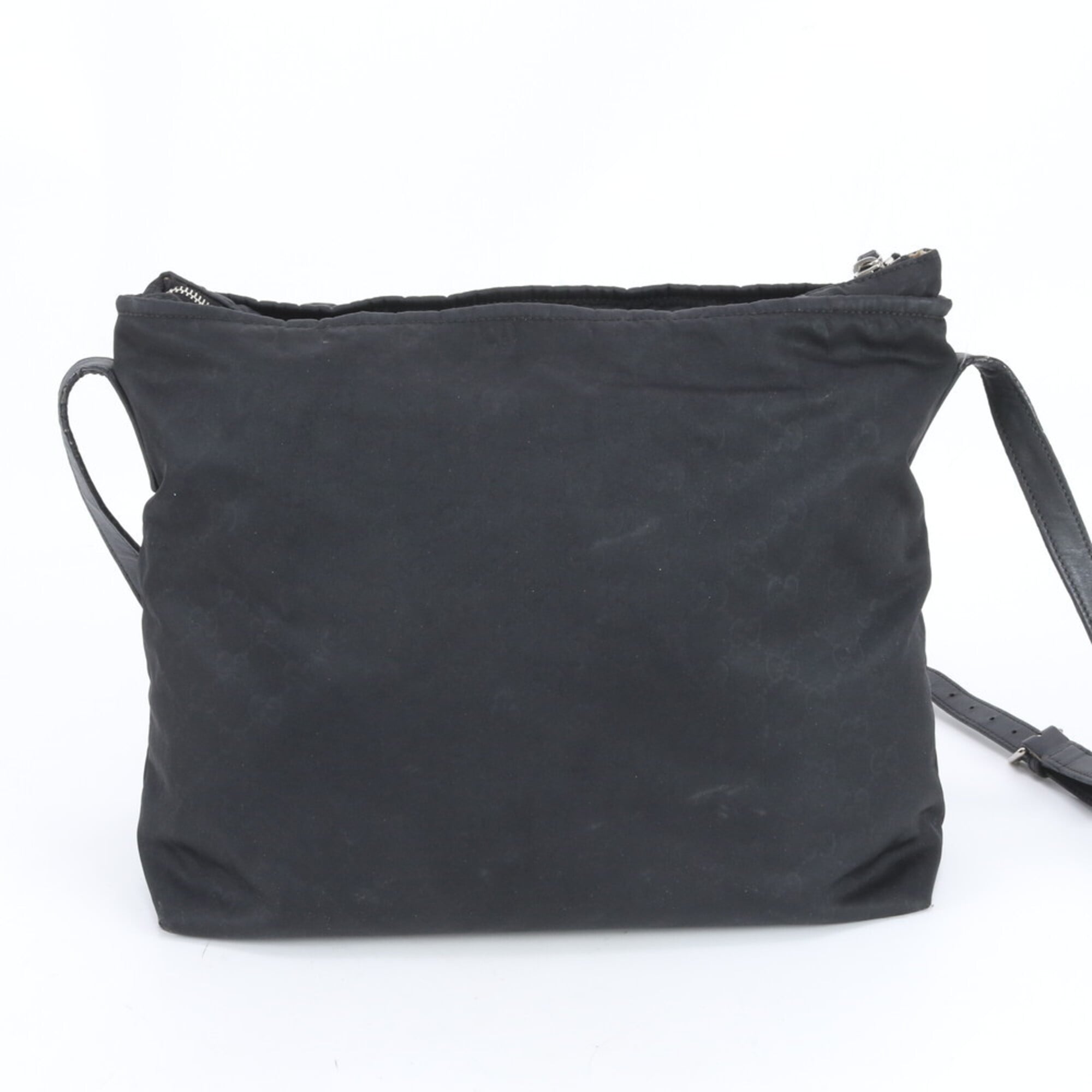 Gucci Black Leather Nylon Shoulder Bag Tote Bag (Pre-Owned)
