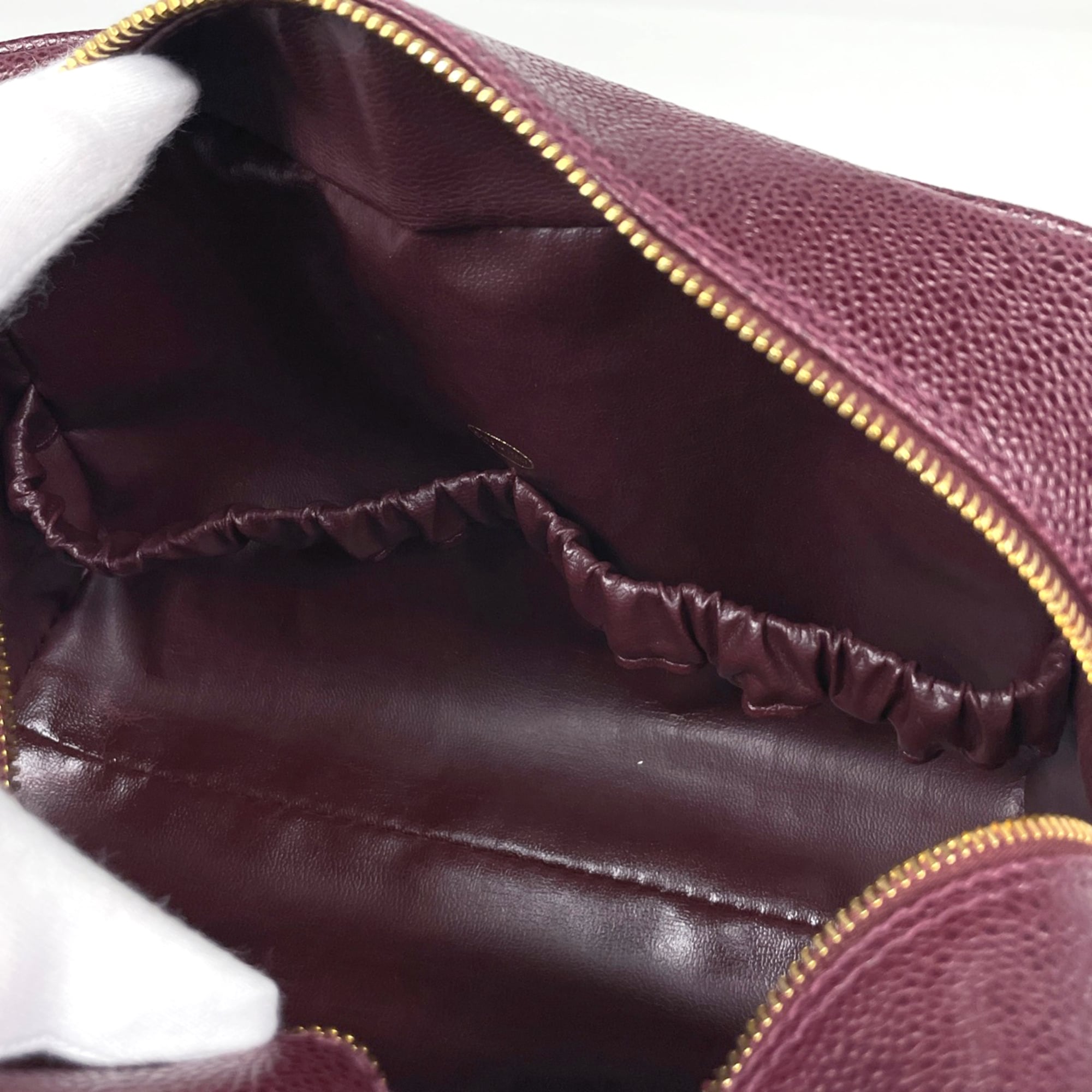 Chanel Bordeaux Grained Calfskin Pouch (Pre-Owned)