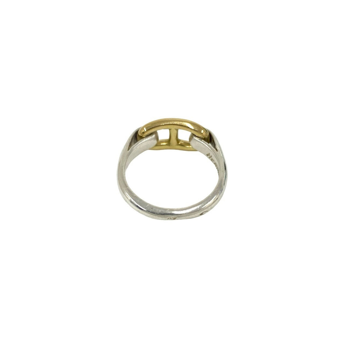 Hermes Gold Silver Yellow Gold (18K) Silver 925 Band Ring (Pre-Owned)