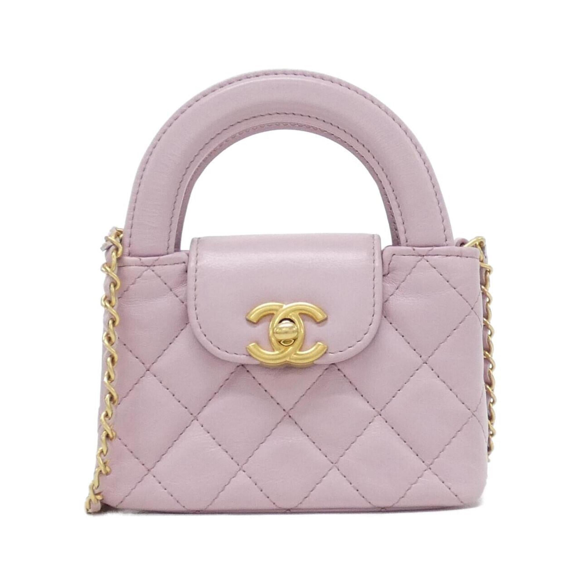 Chanel Pink Leather Handbag Shoulder Bag (Pre-Owned)