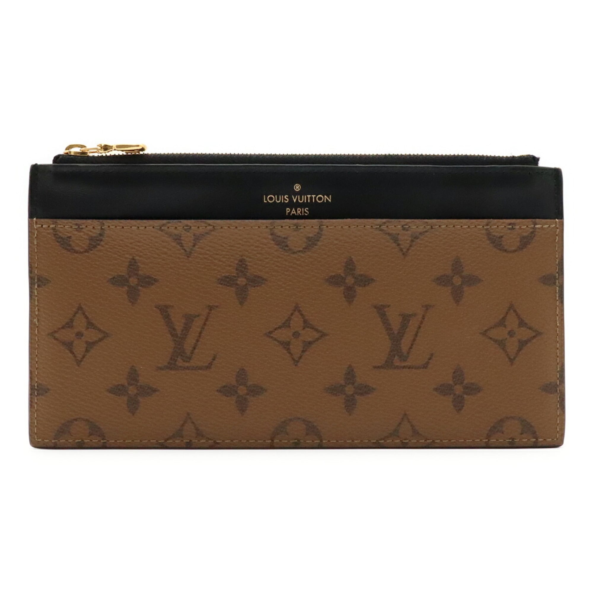 Louis Vuitton Black Brown Monogram Monogram Reverse Card Wallet (Pre-Owned)
