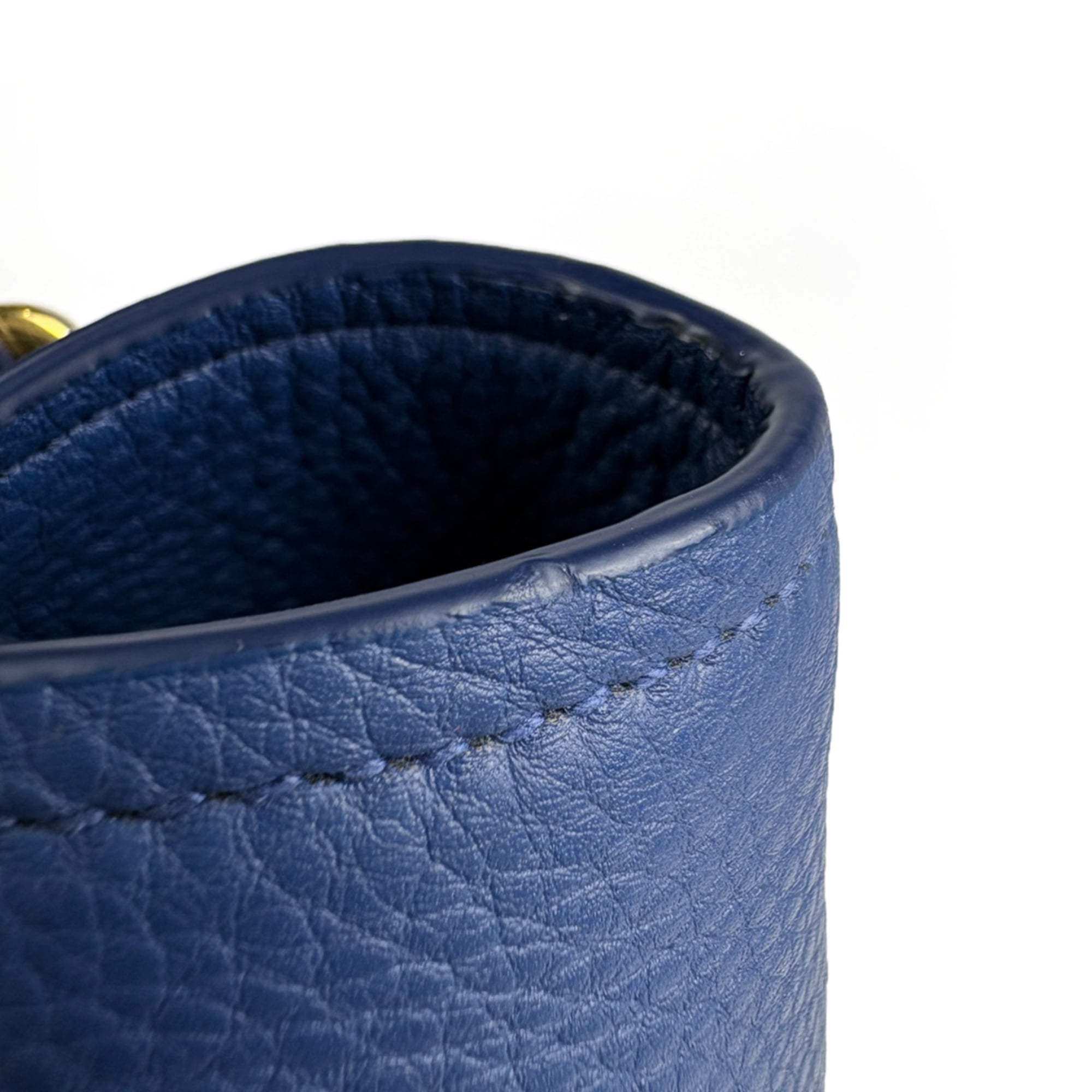 Prada Blue Leather Tote Bag (Pre-Owned)