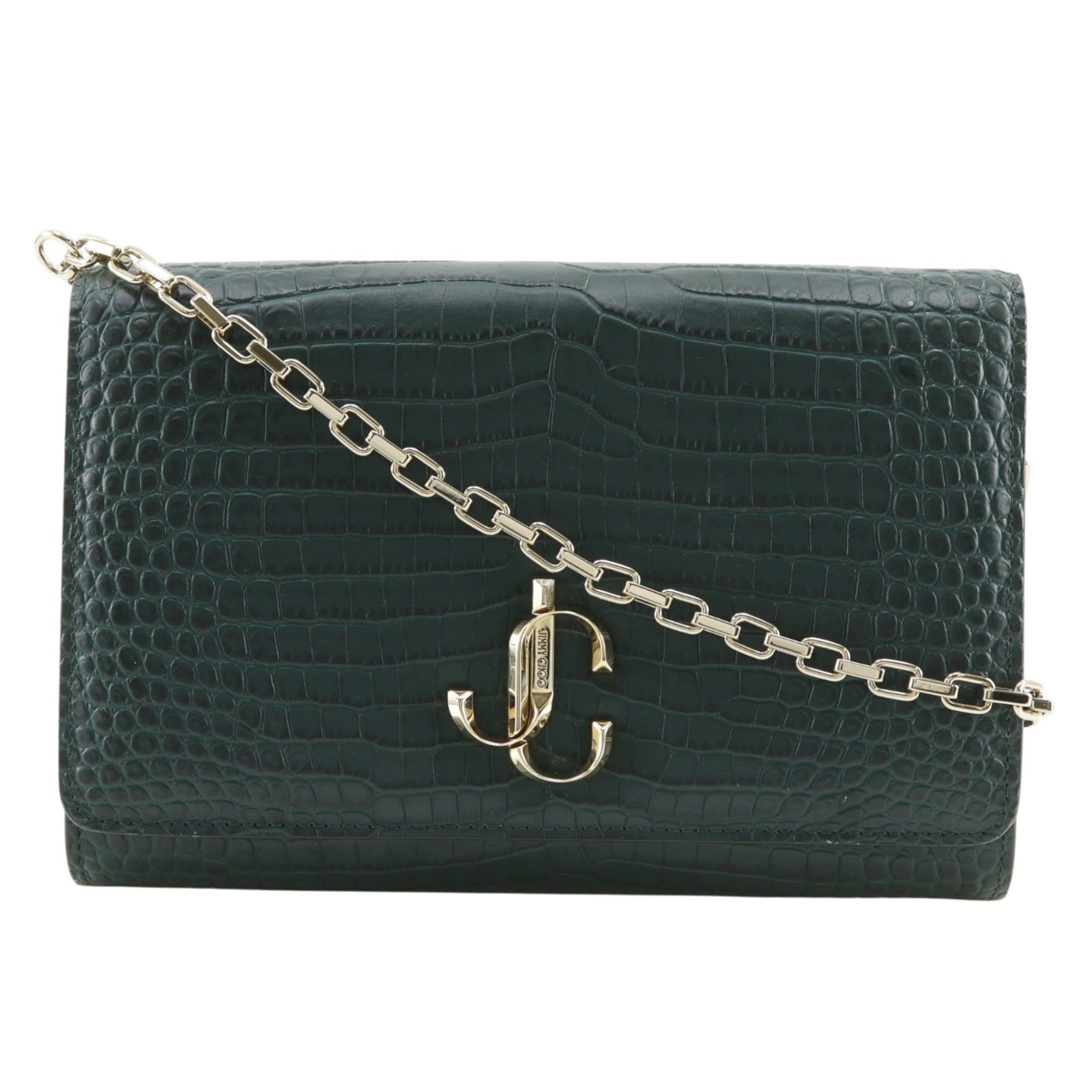 Jimmy Choo Green Leather Shoulder Bag (Pre-Owned)