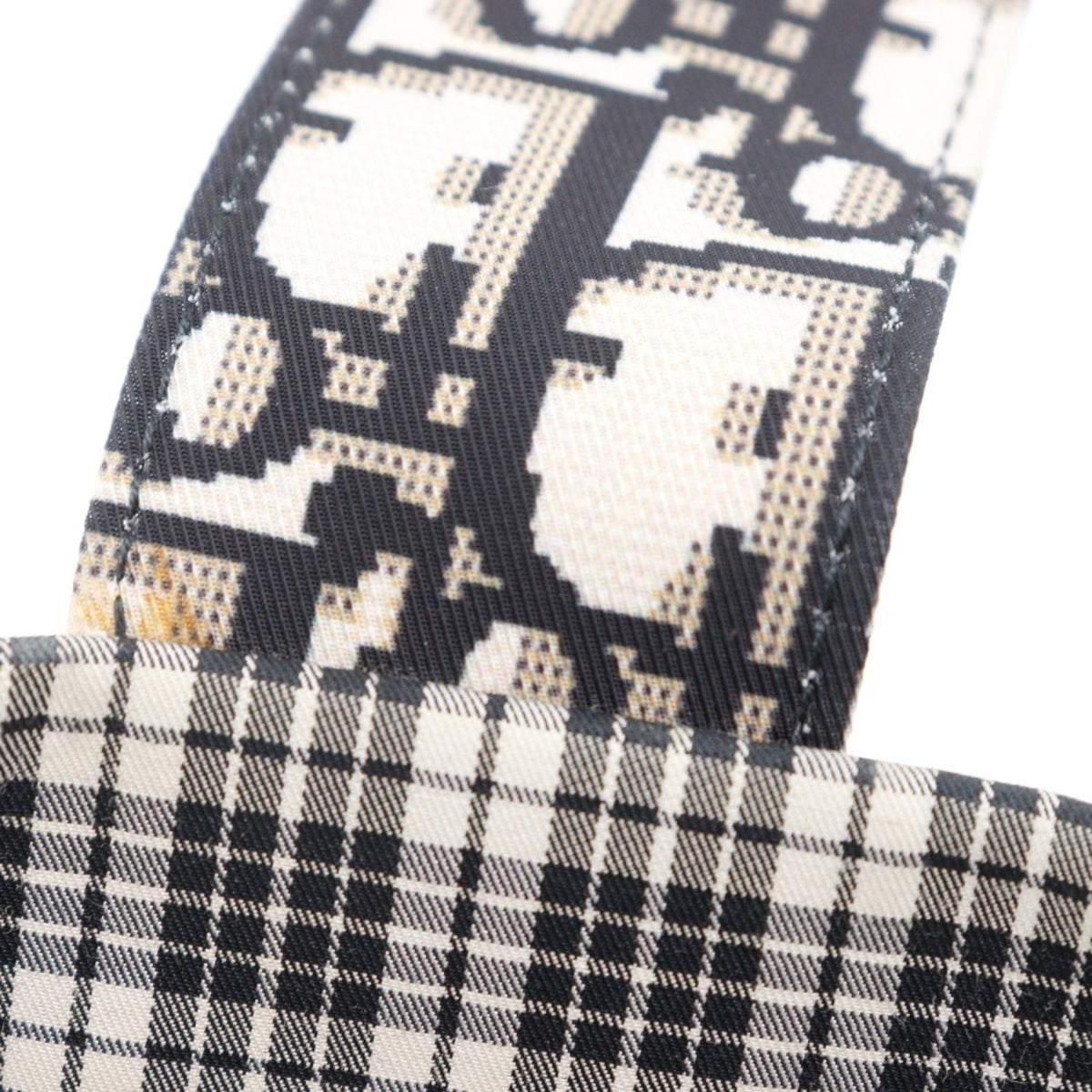 Christian Dior Black White Cotton Handbag Tote Bag (Pre-Owned)