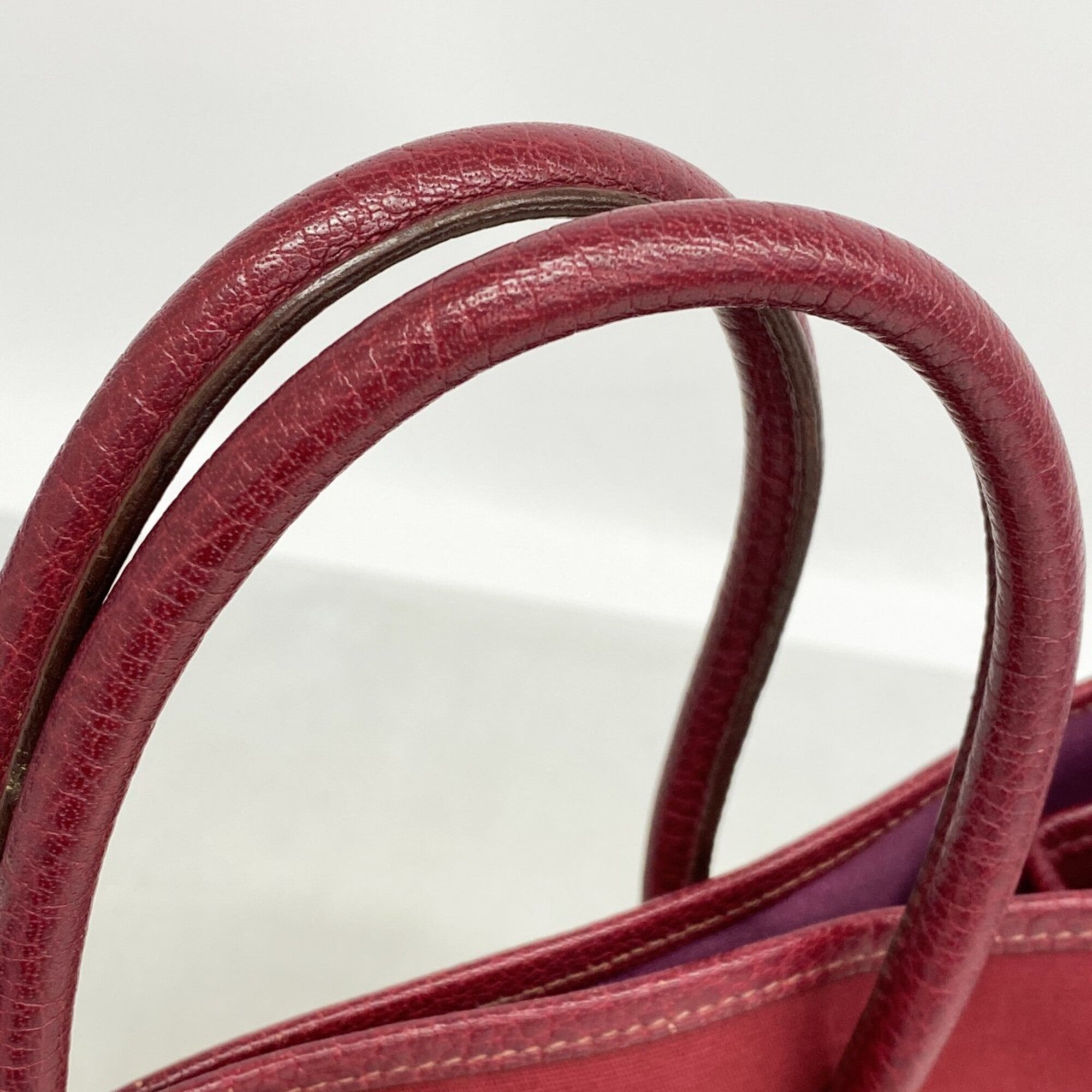 Hermes Red Color Toile Officier Handbag (Pre-Owned)