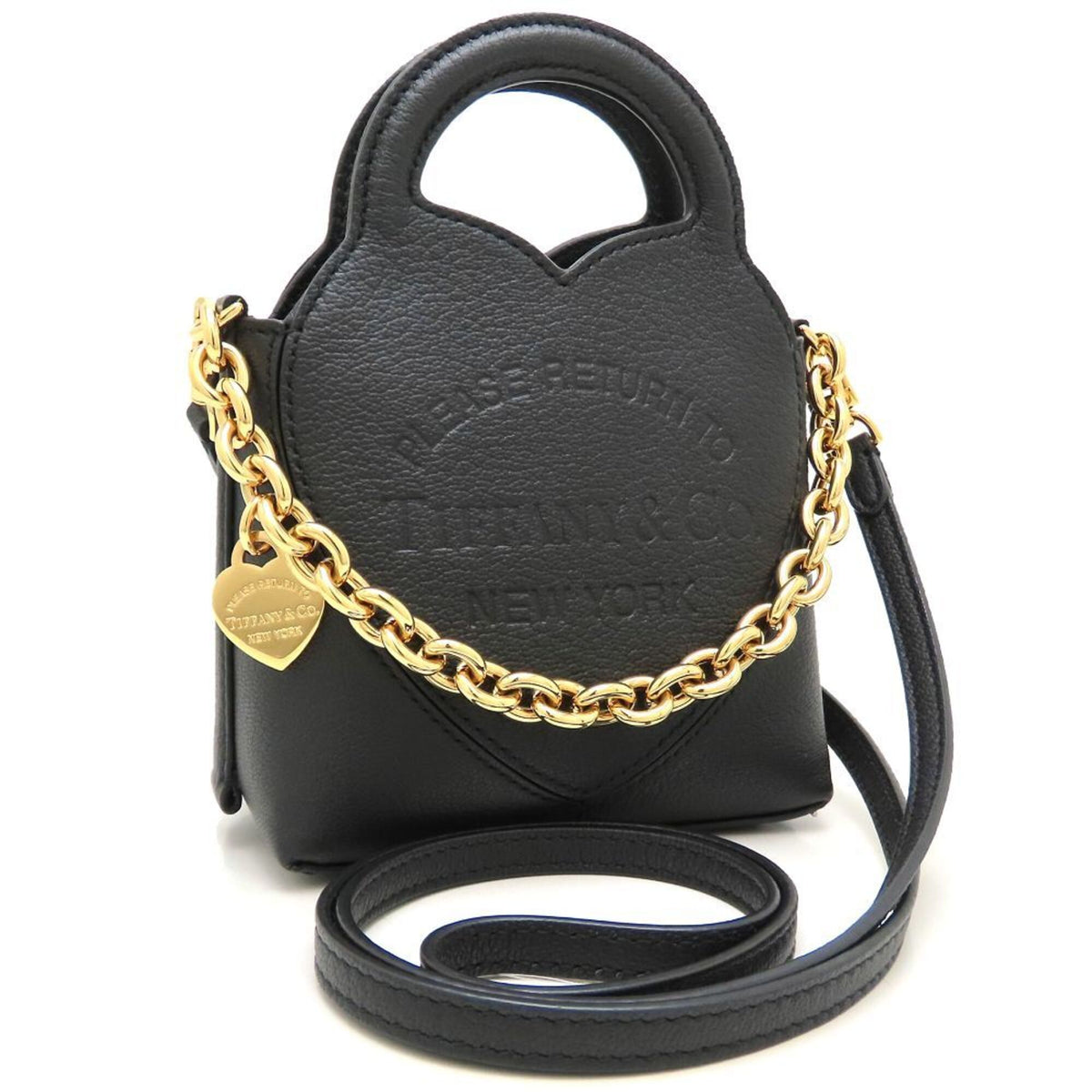 Tiffany Black Leather Shoulder Bag (Pre-Owned)
