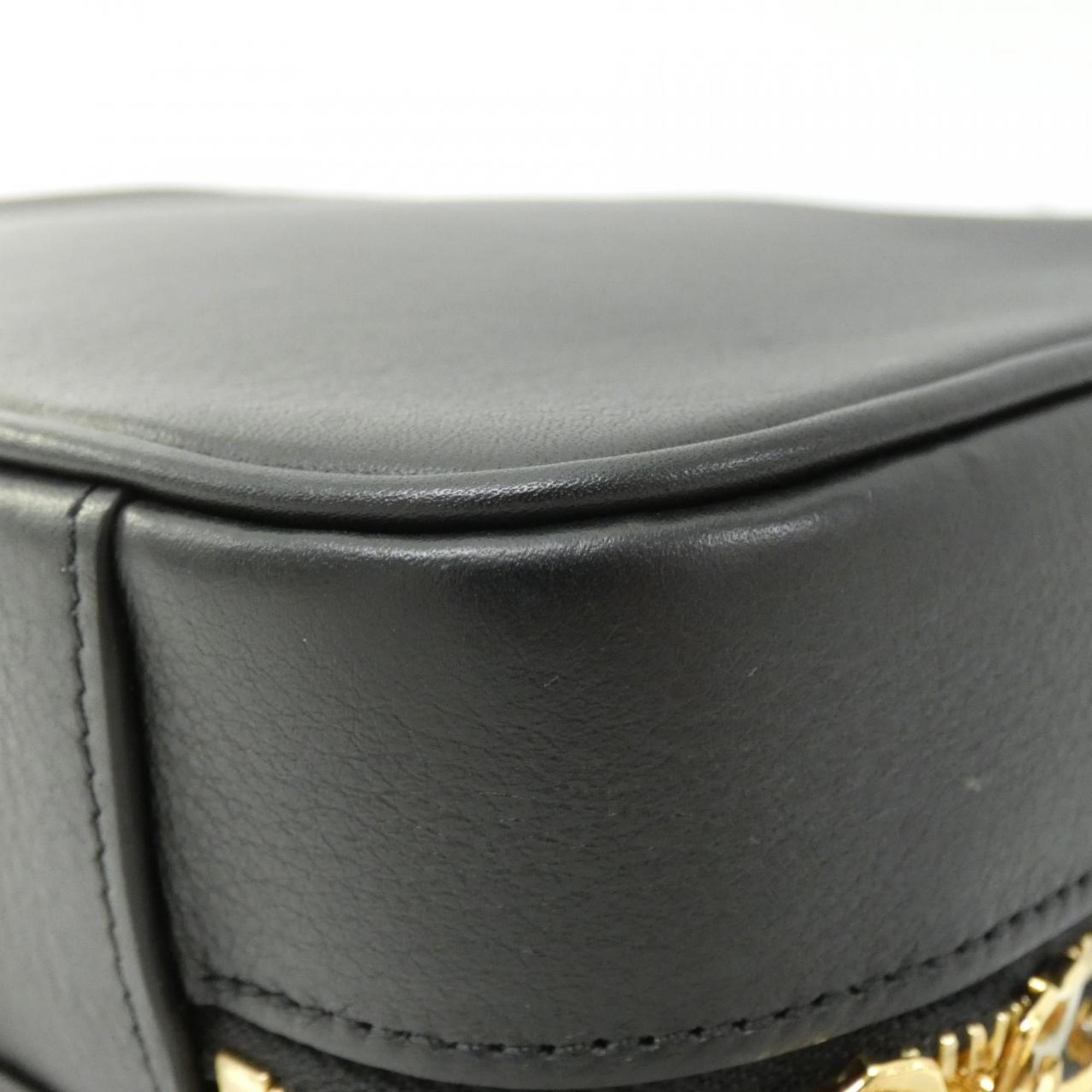 Louis Vuitton Black Leather Shoulder Bag (Pre-Owned)