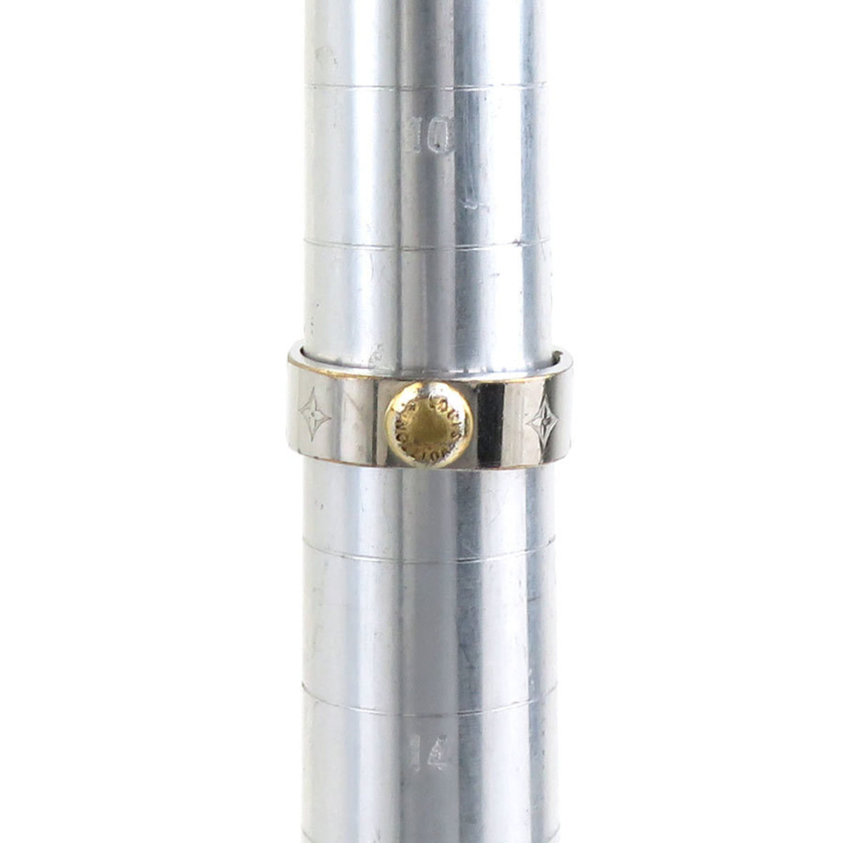 Louis Vuitton Gold Silver Metal Band Ring (Pre-Owned)