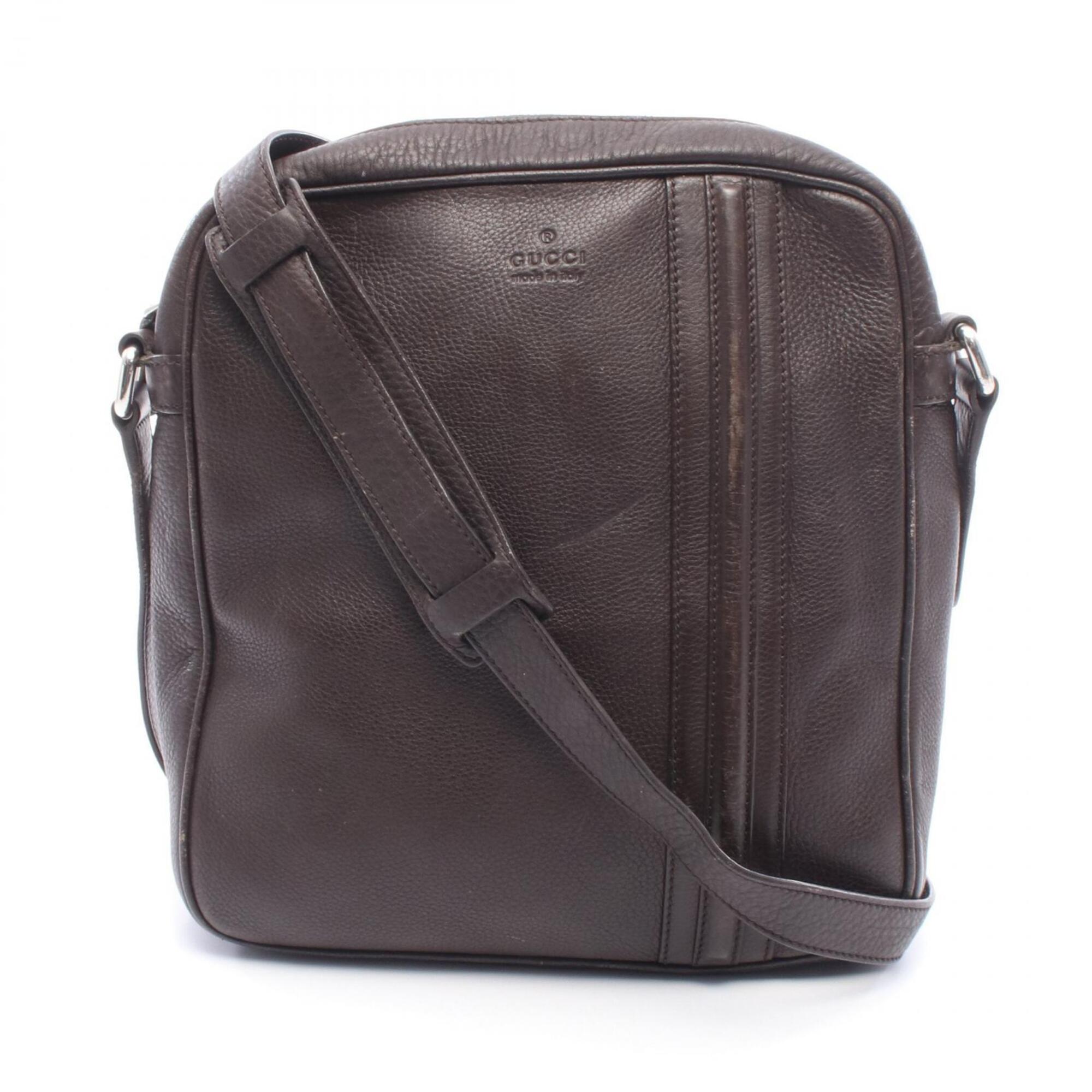 Gucci Brown Leather Handbag Shoulder Bag (Pre-Owned)