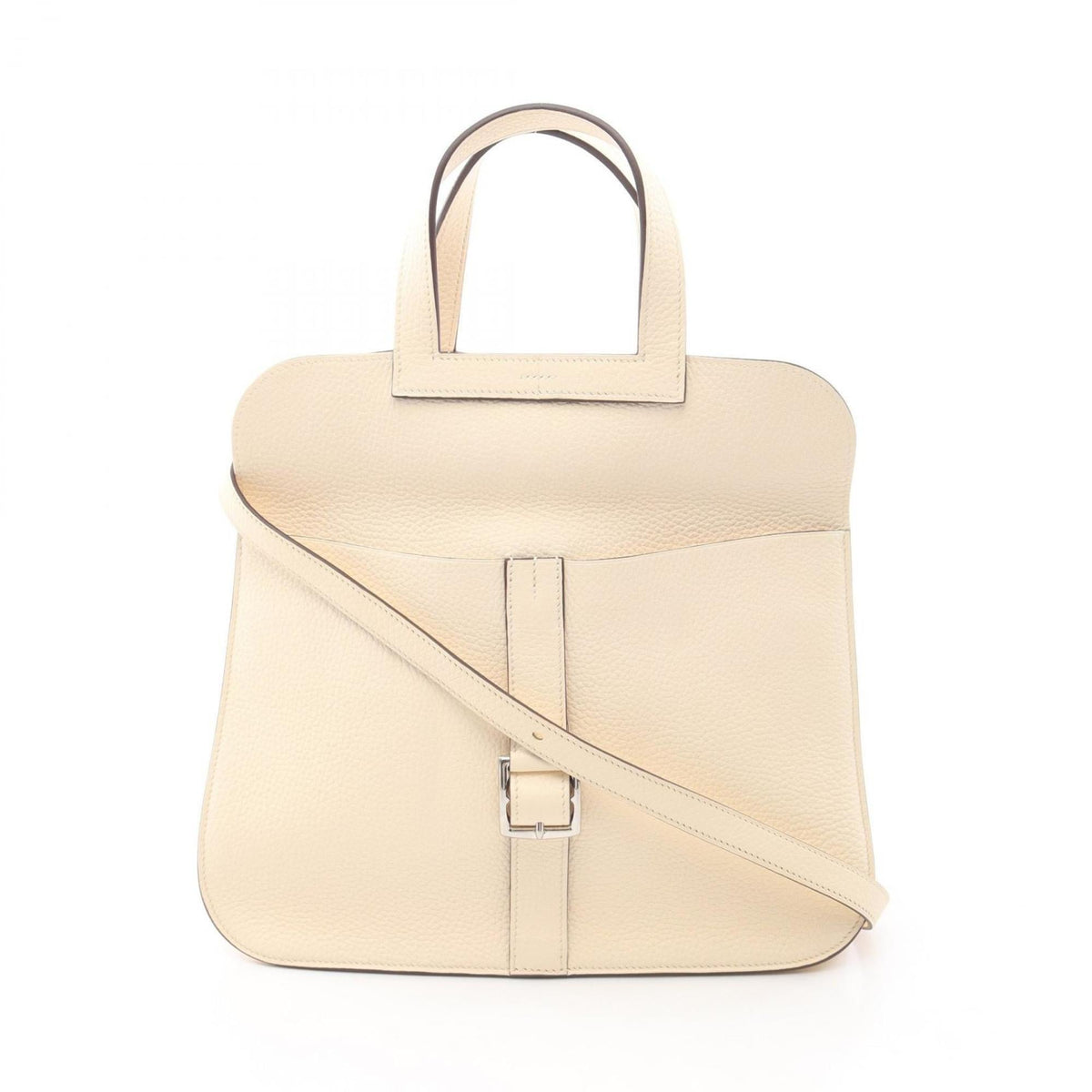 Hermes Ivory Taurillon Clemence Leather Leather Handbag (Pre-Owned)