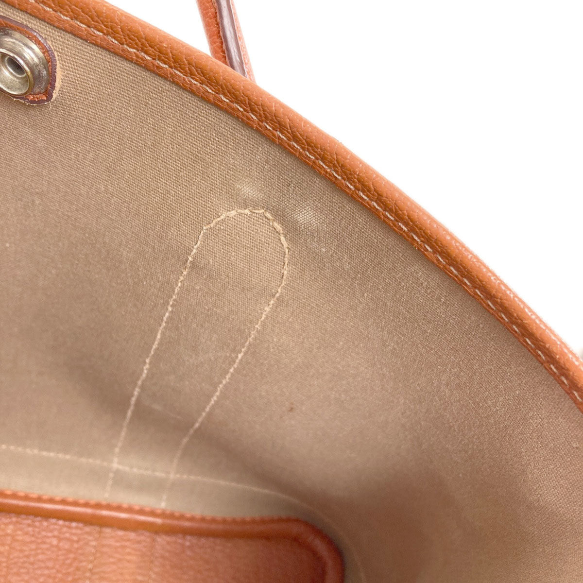 Hermes Brown Orange Canvas Negonda Leather Handbag (Pre-Owned)