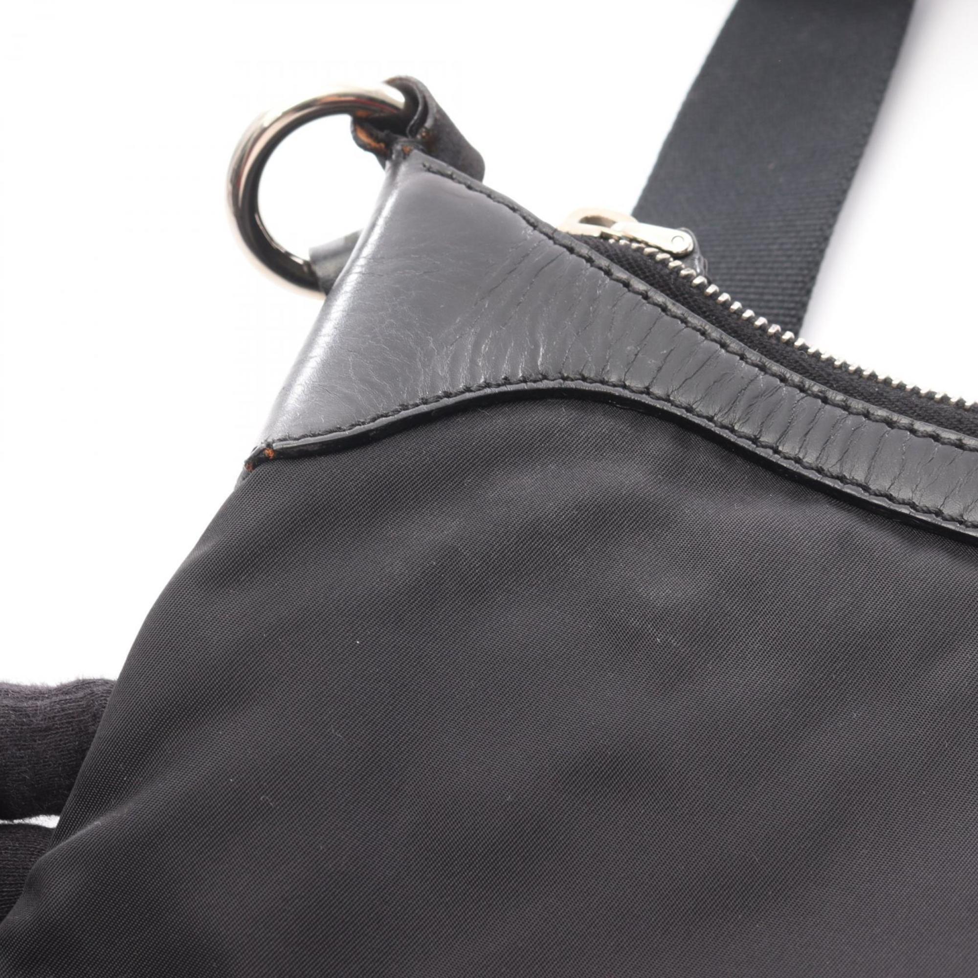 Prada Black Nylon Leather Shoulder Bag (Pre-Owned)