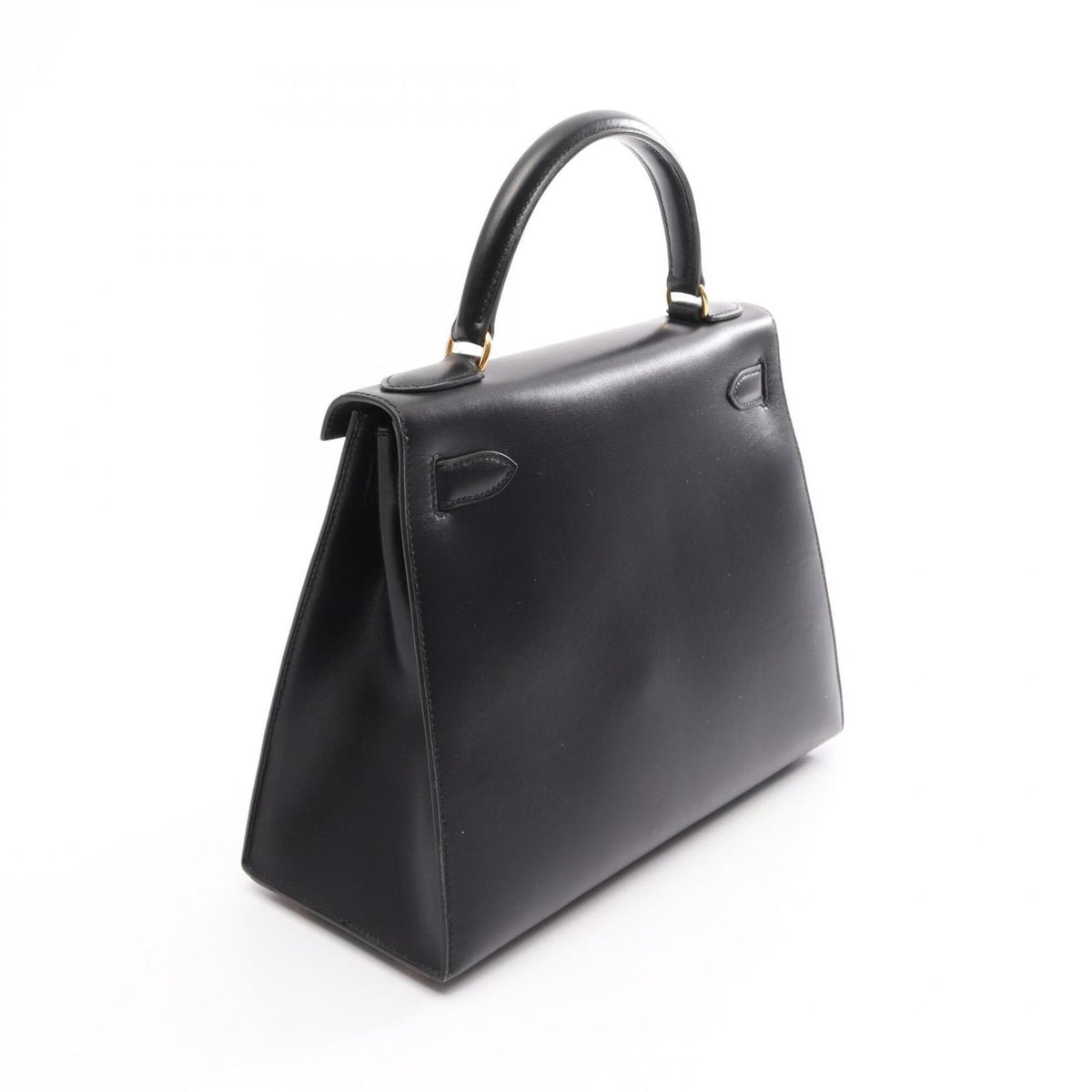 Hermes Black Box Calf Leather Leather Handbag (Pre-Owned)