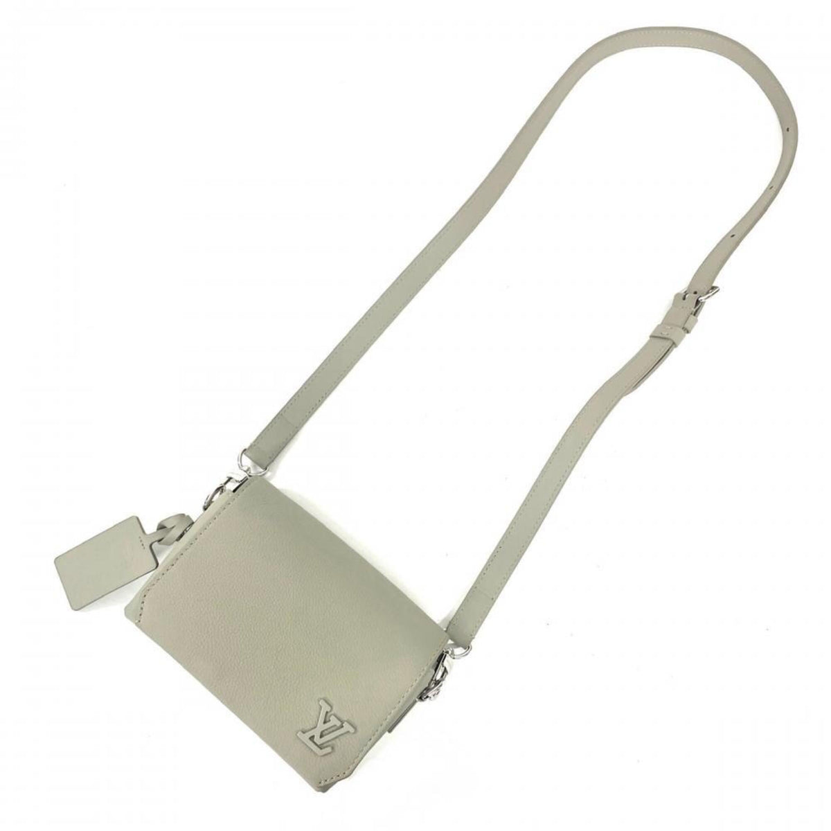 Louis Vuitton Gray Leather Shoulder Bag (Pre-Owned)