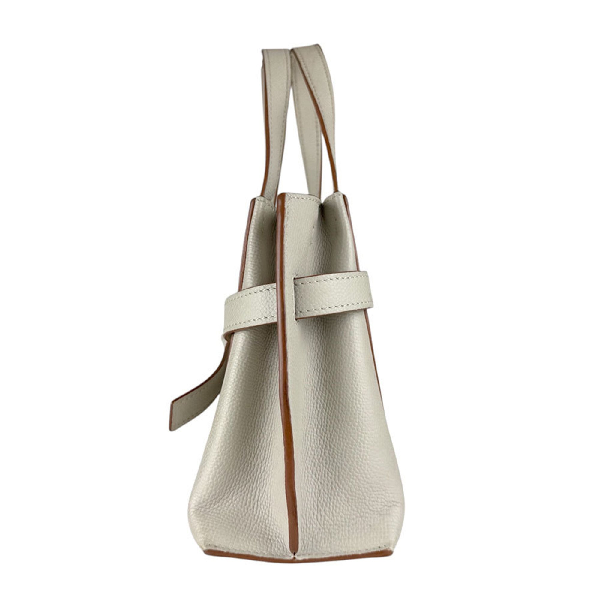 Loewe Grayish Leather Handbag Shoulder Bag (Pre-Owned)