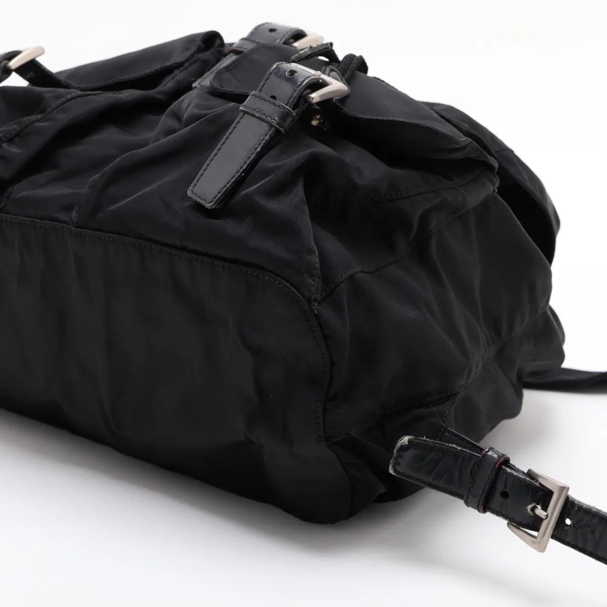 Prada Black Leather Nylon Backpack (Pre-Owned)