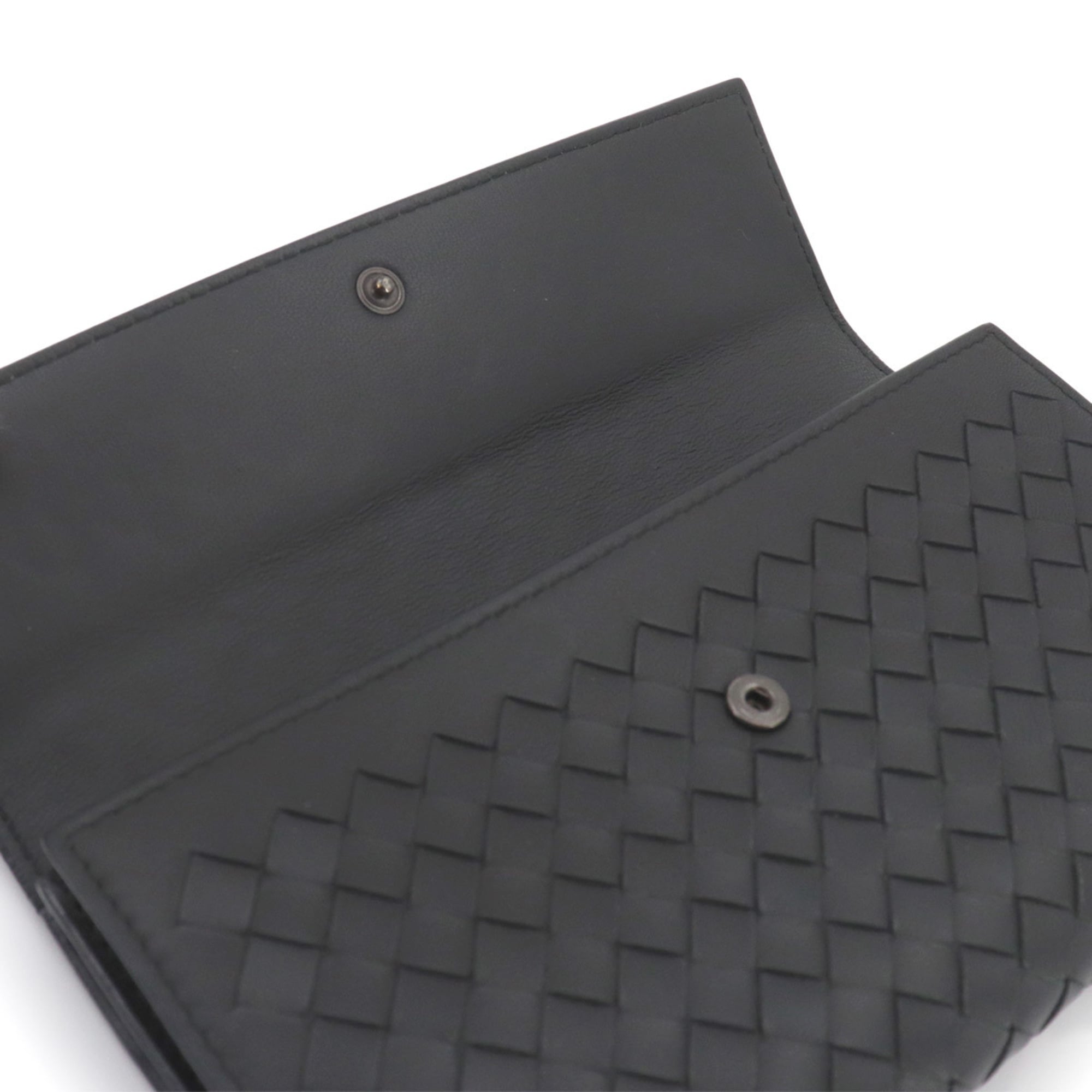 Bottega Veneta Black Intrecciato Long Wallet (Bi-Fold) (Pre-Owned)
