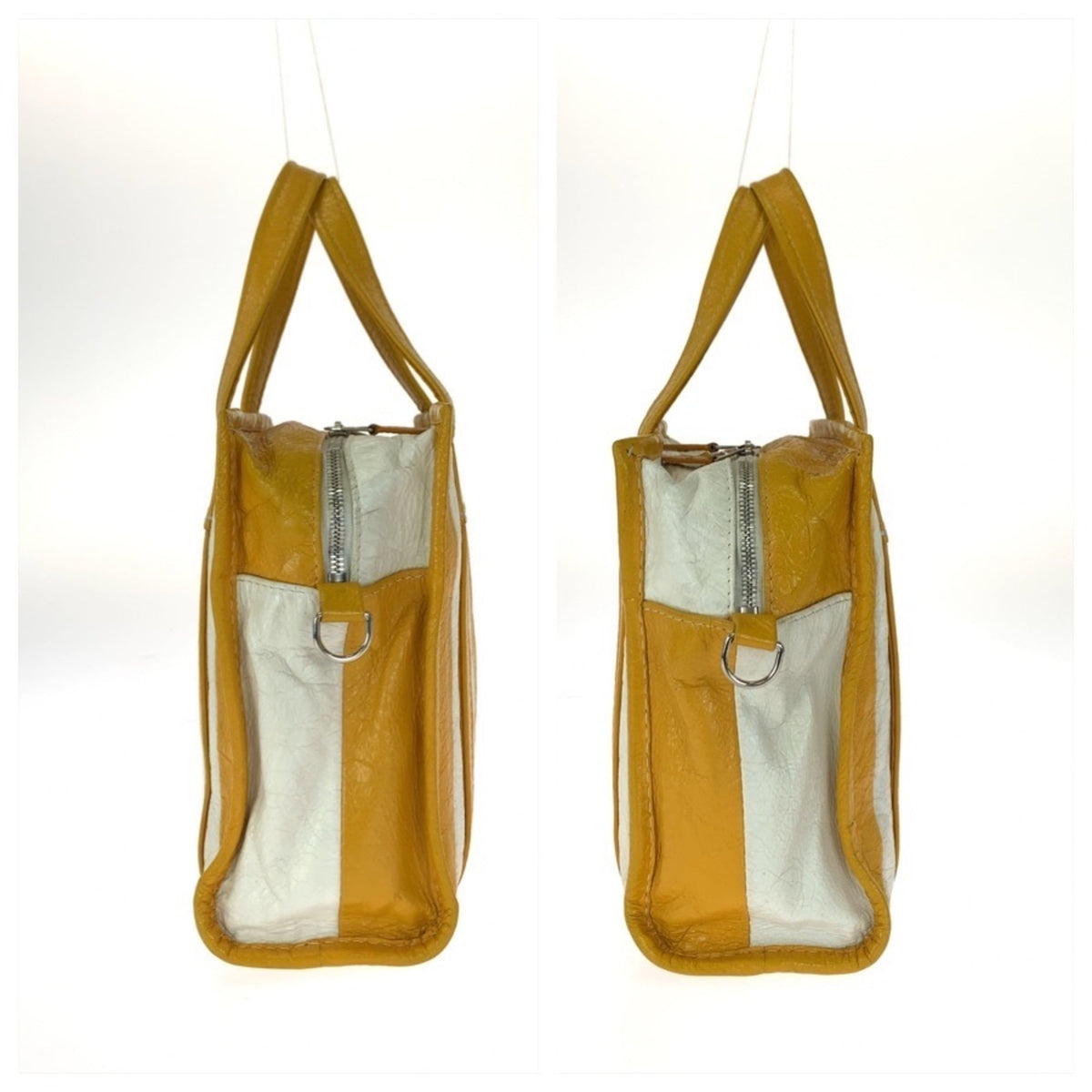 Balenciaga White Yellow Leather Shoulder Bag (Pre-Owned)