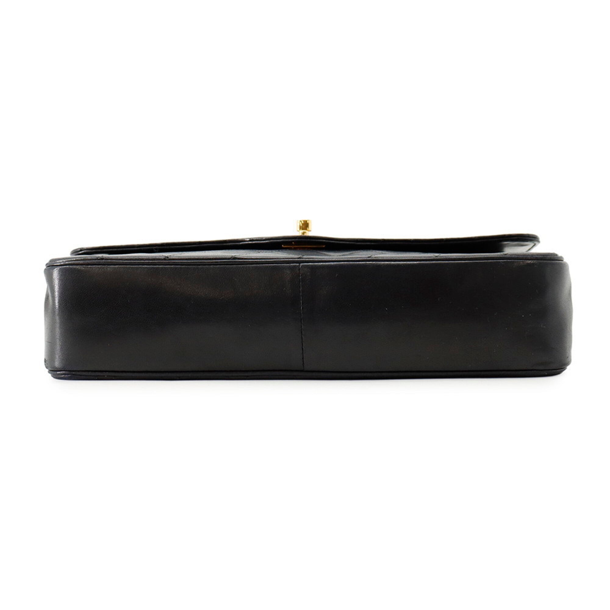 Chanel Matelasse Black Leather Handbag Shoulder Bag (Pre-Owned)