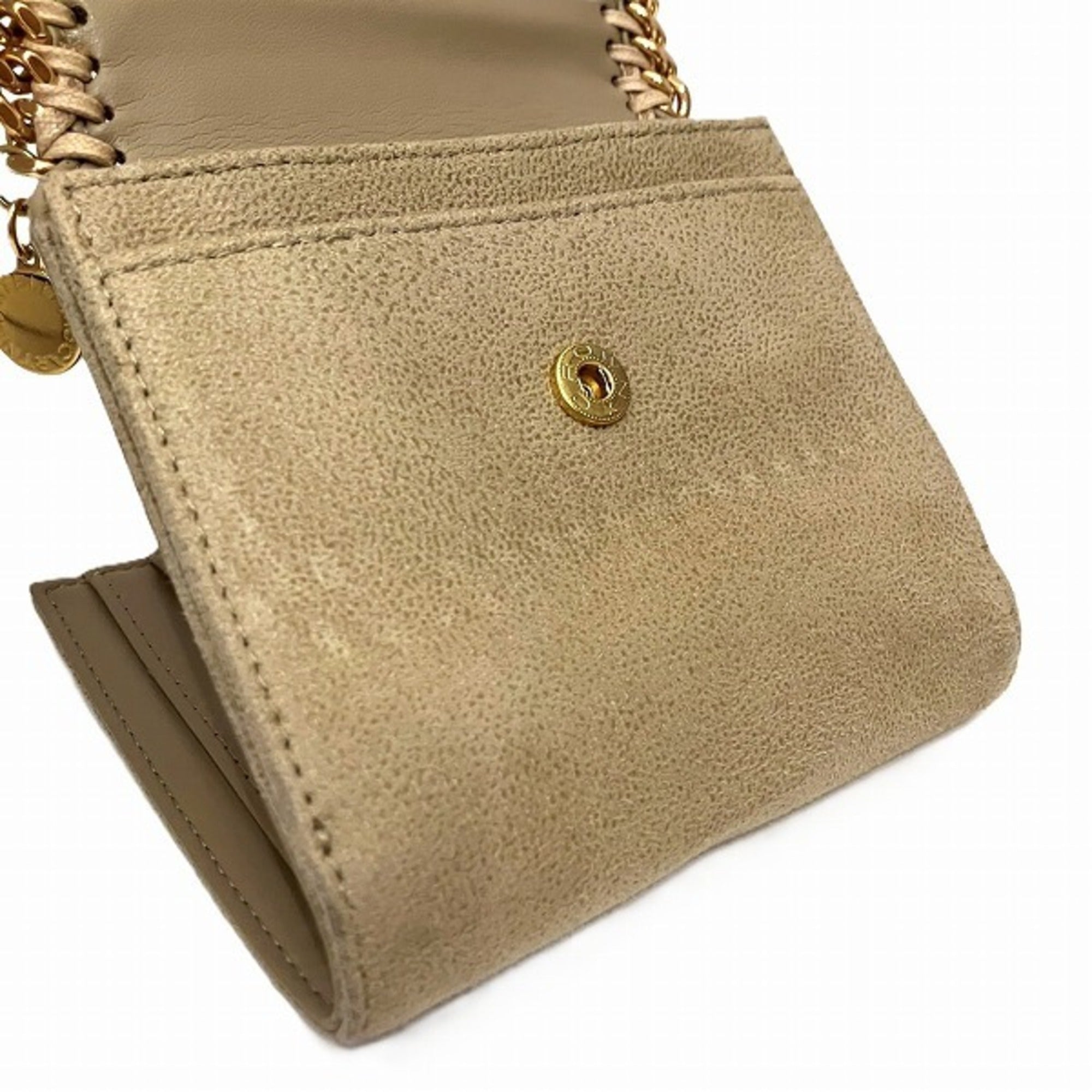 Stella Mccartney Beige Gold Faux Leather Wallet (Bi-Fold) (Pre-Owned)