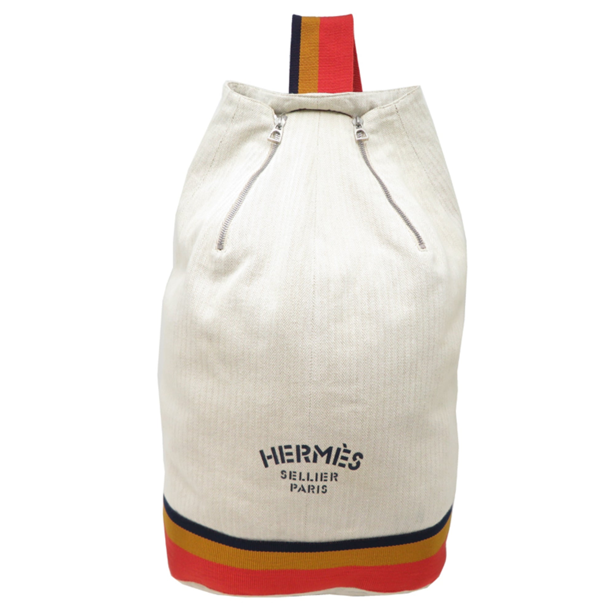 Hermes Beige Cotton Shoulder Bag (Pre-Owned)