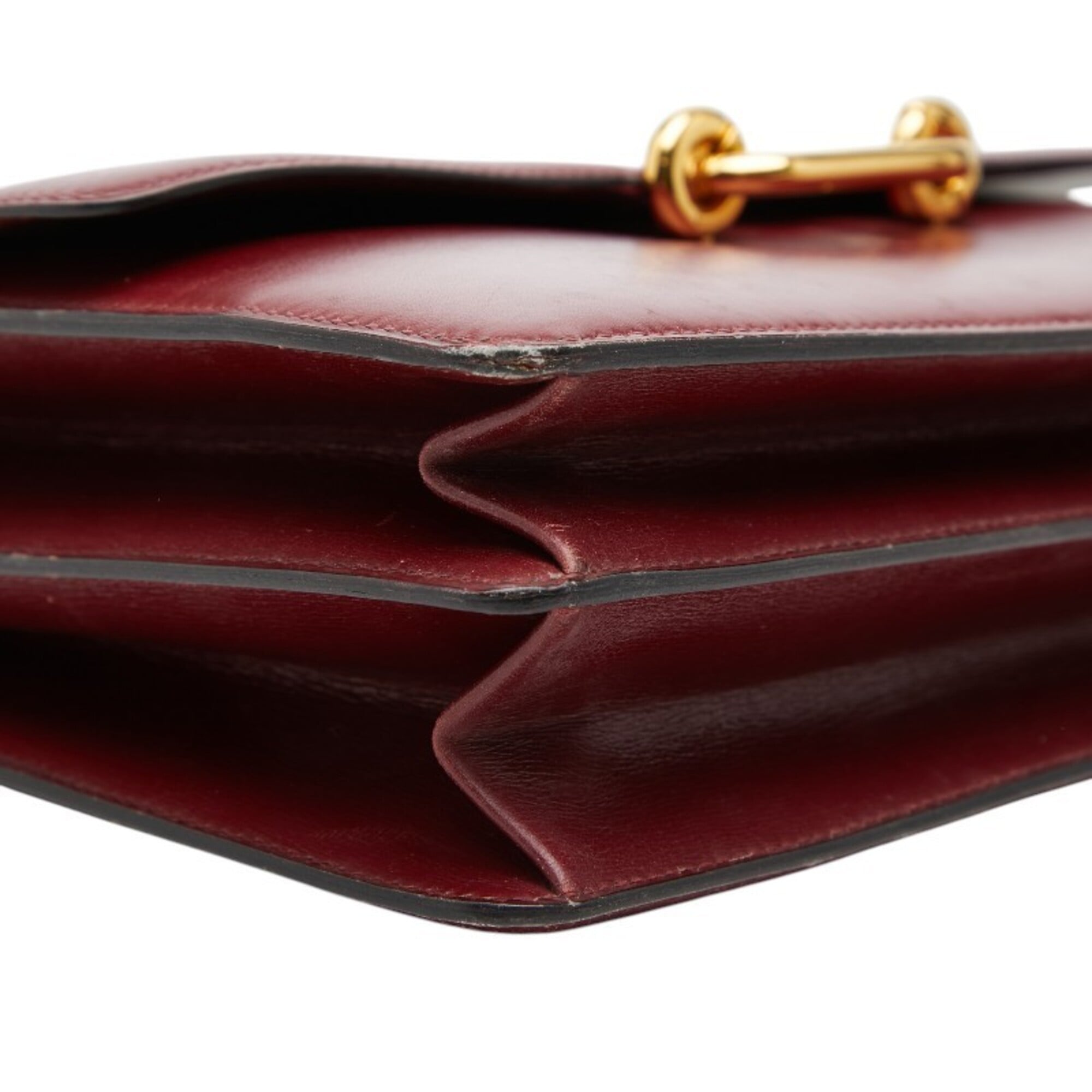 Hermes Fonsbelle Wine Box Calf Leather Shoulder Bag (Pre-Owned)