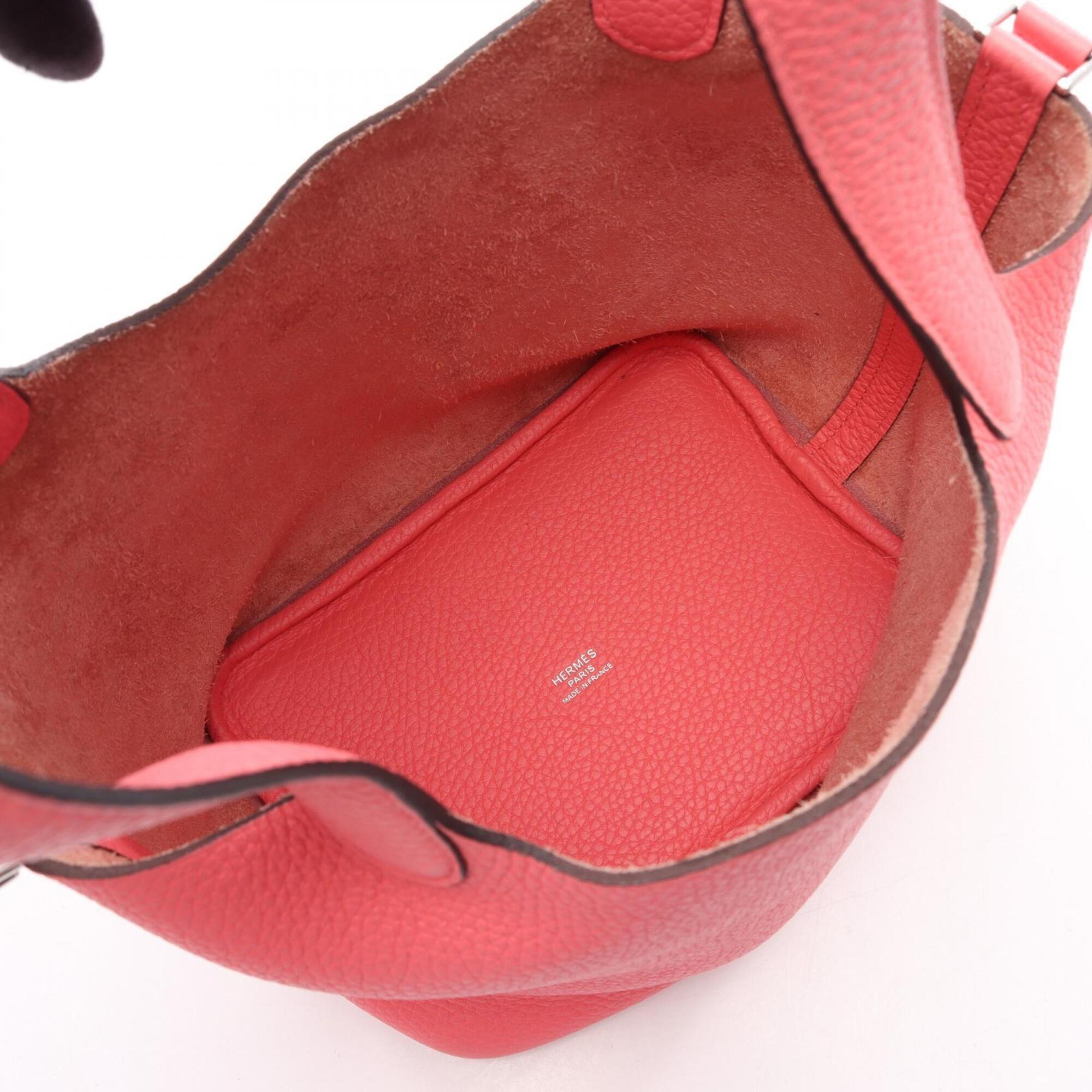 Hermes Pink Rose Azalee Taurillon Clemence Leather Handbag (Pre-Owned)