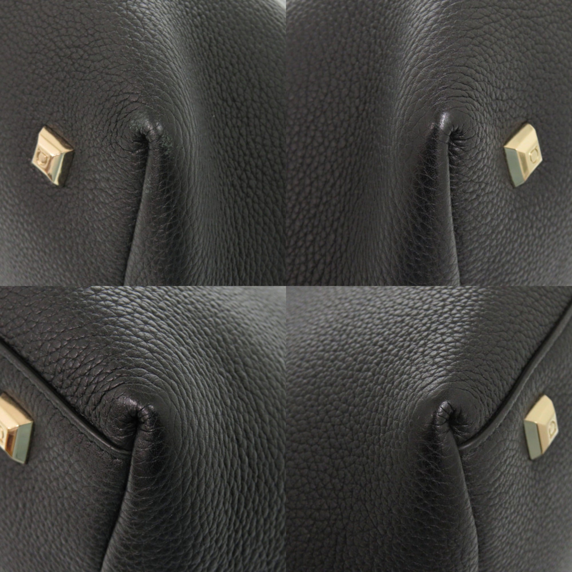 Salvatore Ferragamo Gancini Black Leather Tote Bag (Pre-Owned)