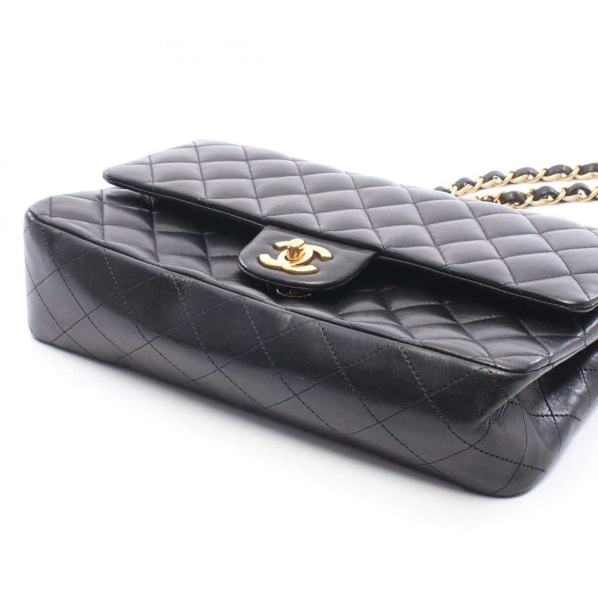 Chanel Black Leather Handbag Shoulder Bag (Pre-Owned)