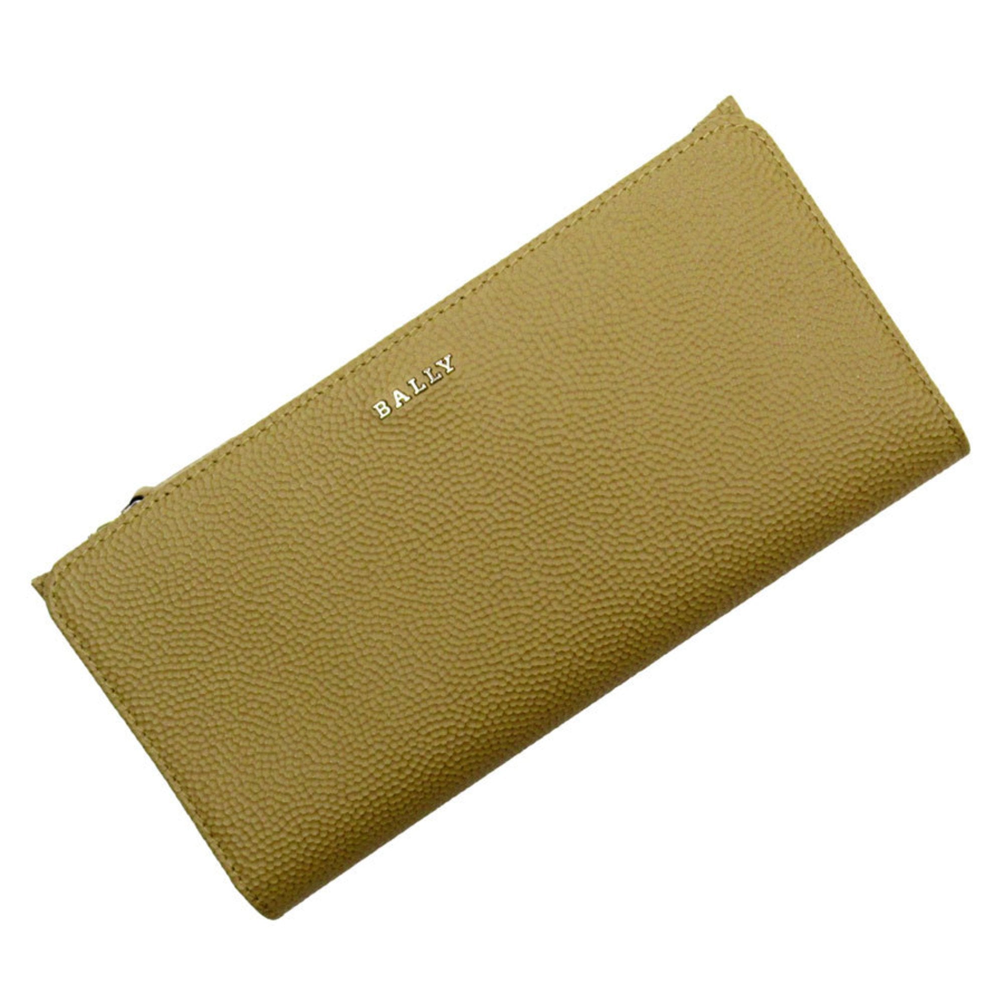 Bally Beige Leather Long Wallet (Bi-Fold) (Pre-Owned)