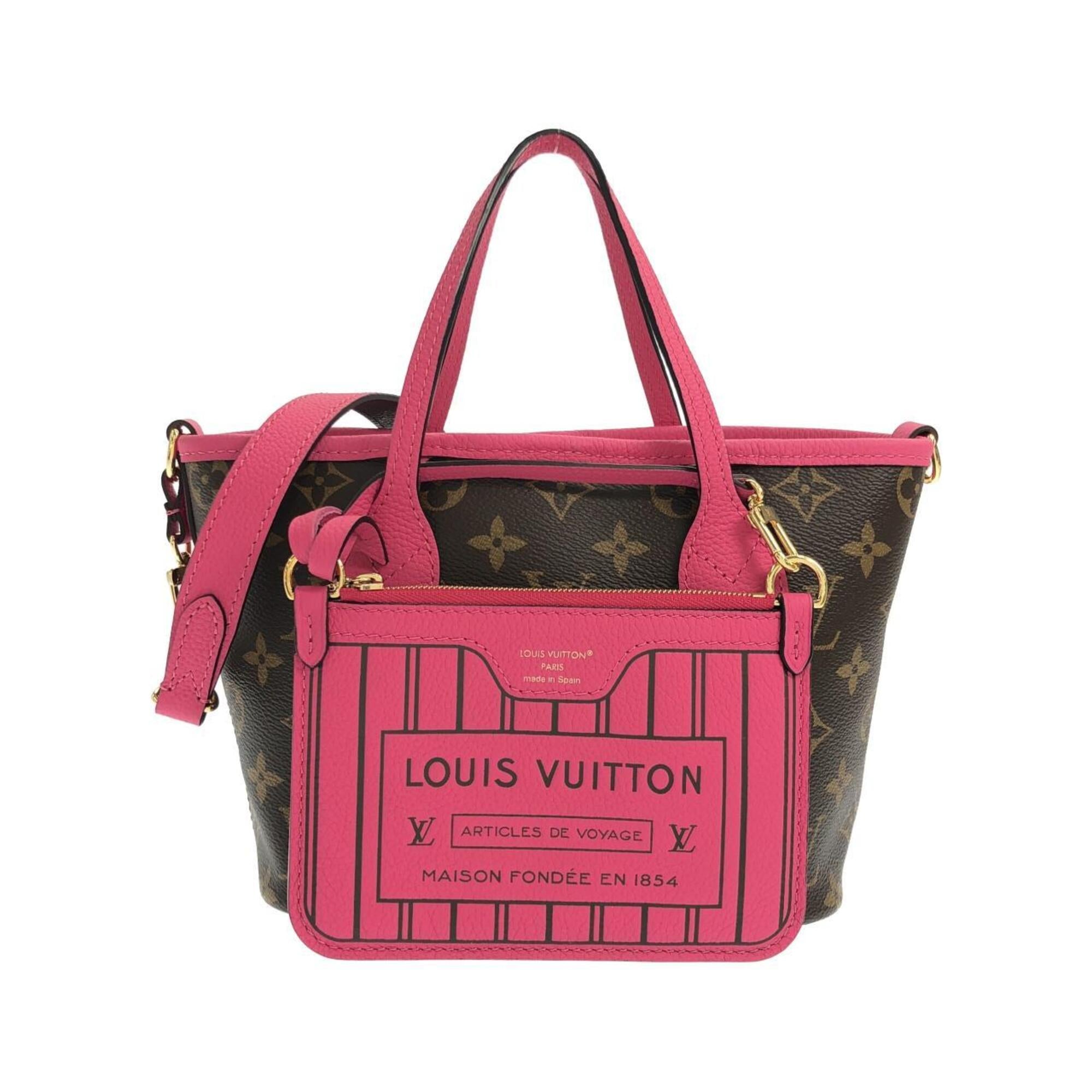 Louis Vuitton Brown Marron Leather Coated Canvas Handbag Pouch (Pre-Owned)