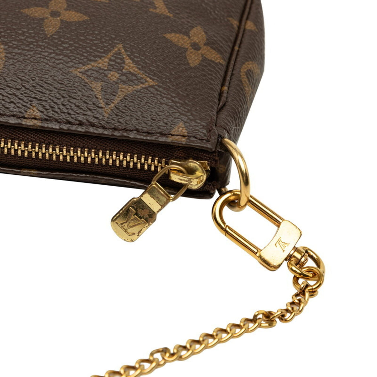 Louis Vuitton Brown Pvc Leather Handbag Pochette Pouch (Pre-Owned)