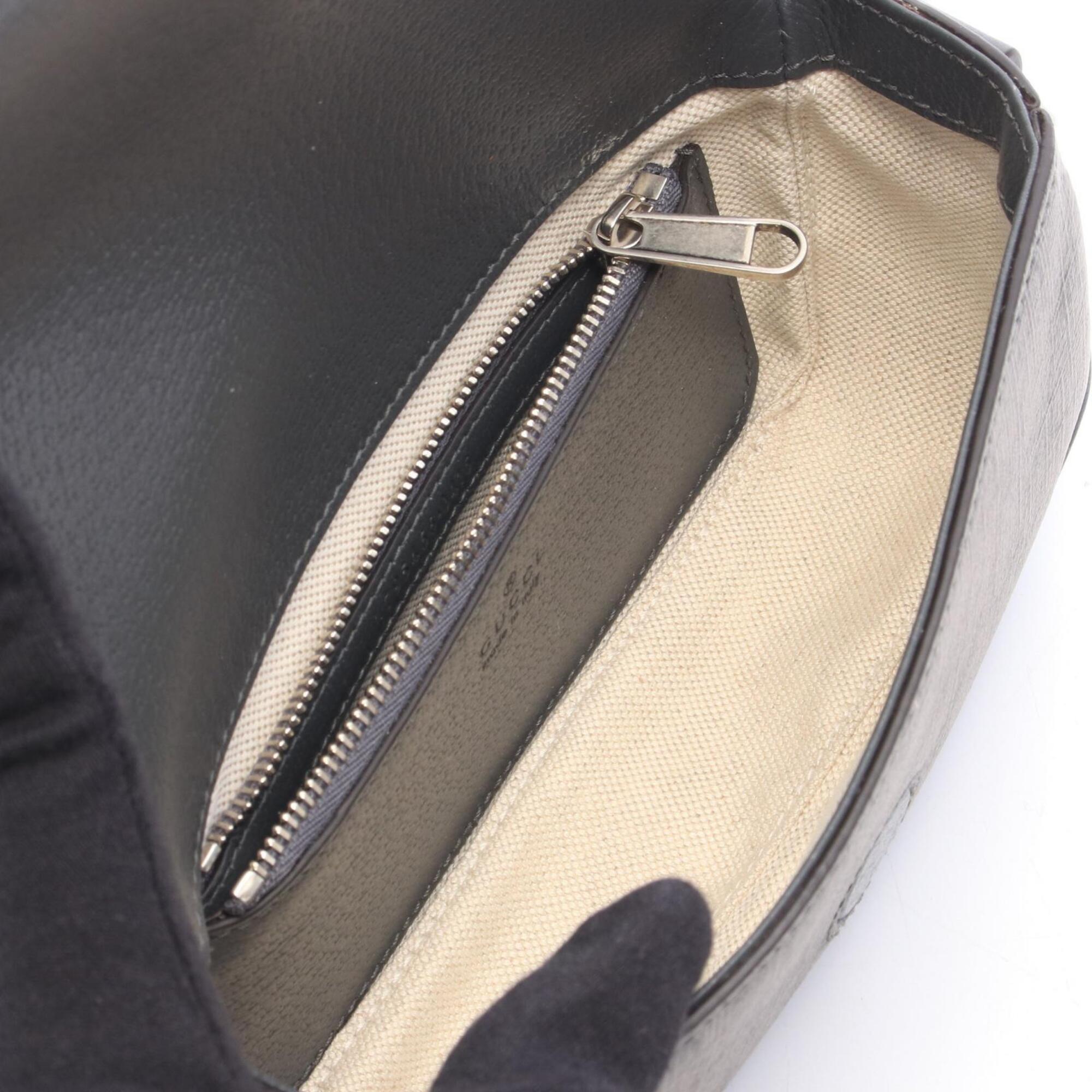 Gucci Black Gray Pvc Leather Handbag Shoulder Bag (Pre-Owned)