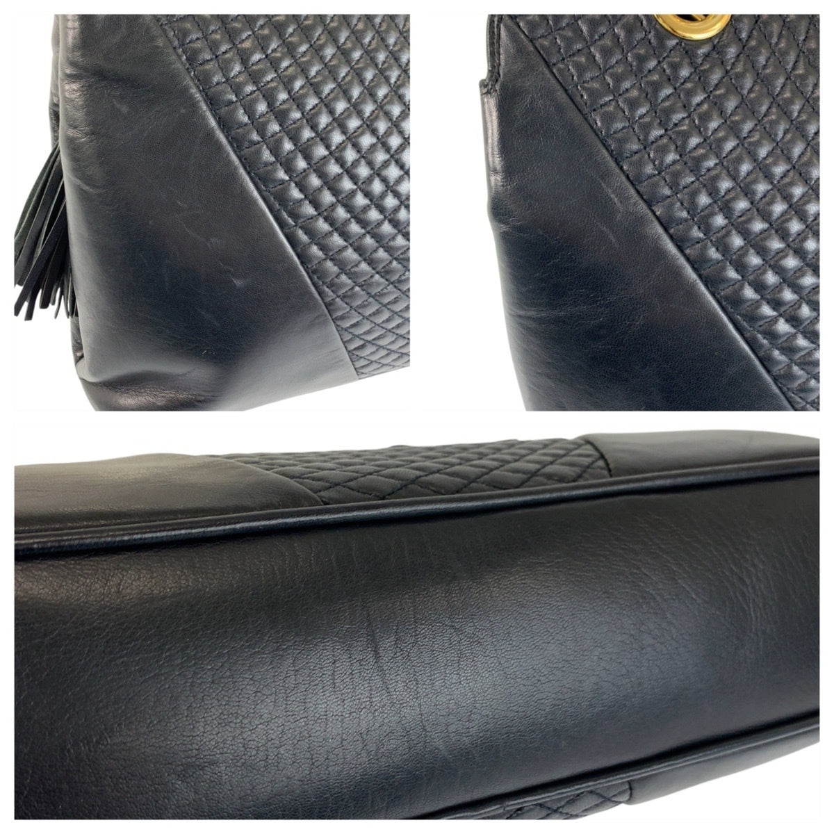 Bally Navy Leather Shoulder Bag (Pre-Owned)