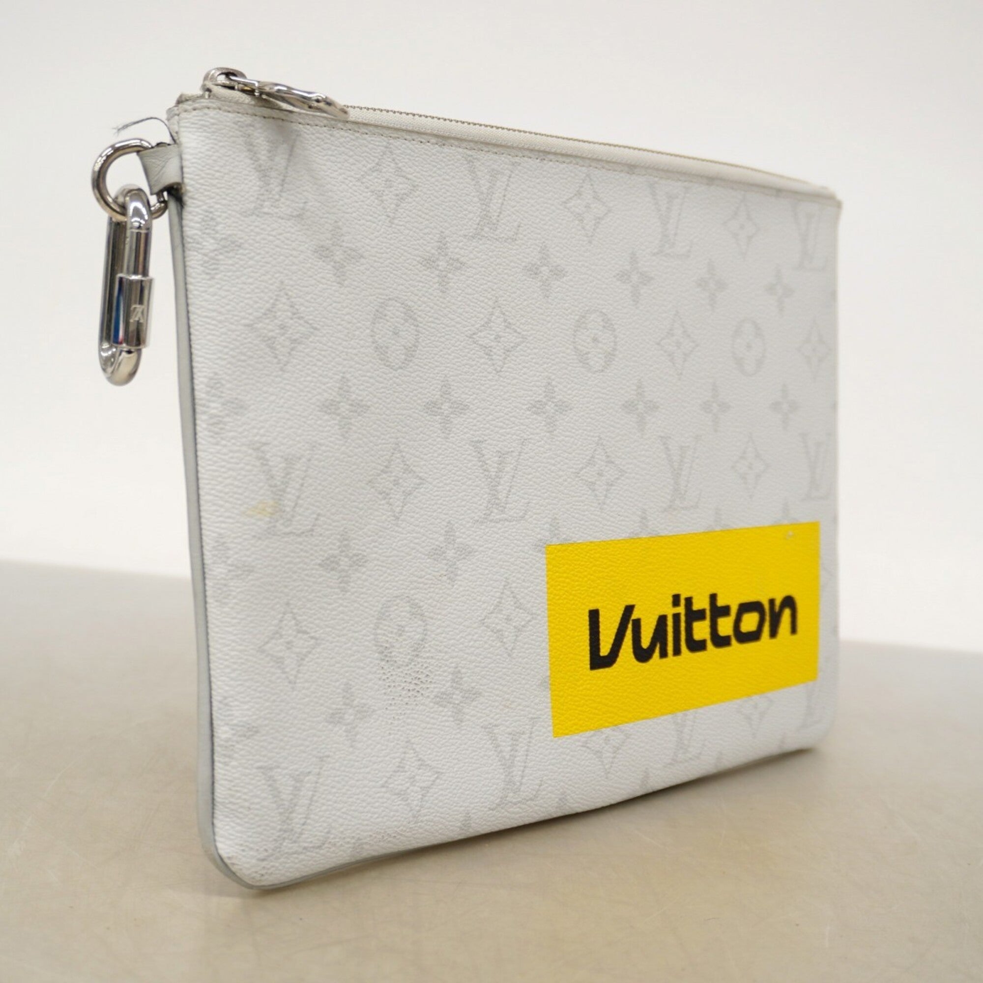 Louis Vuitton Gray Yellow Clutch Bag (Pre-Owned)