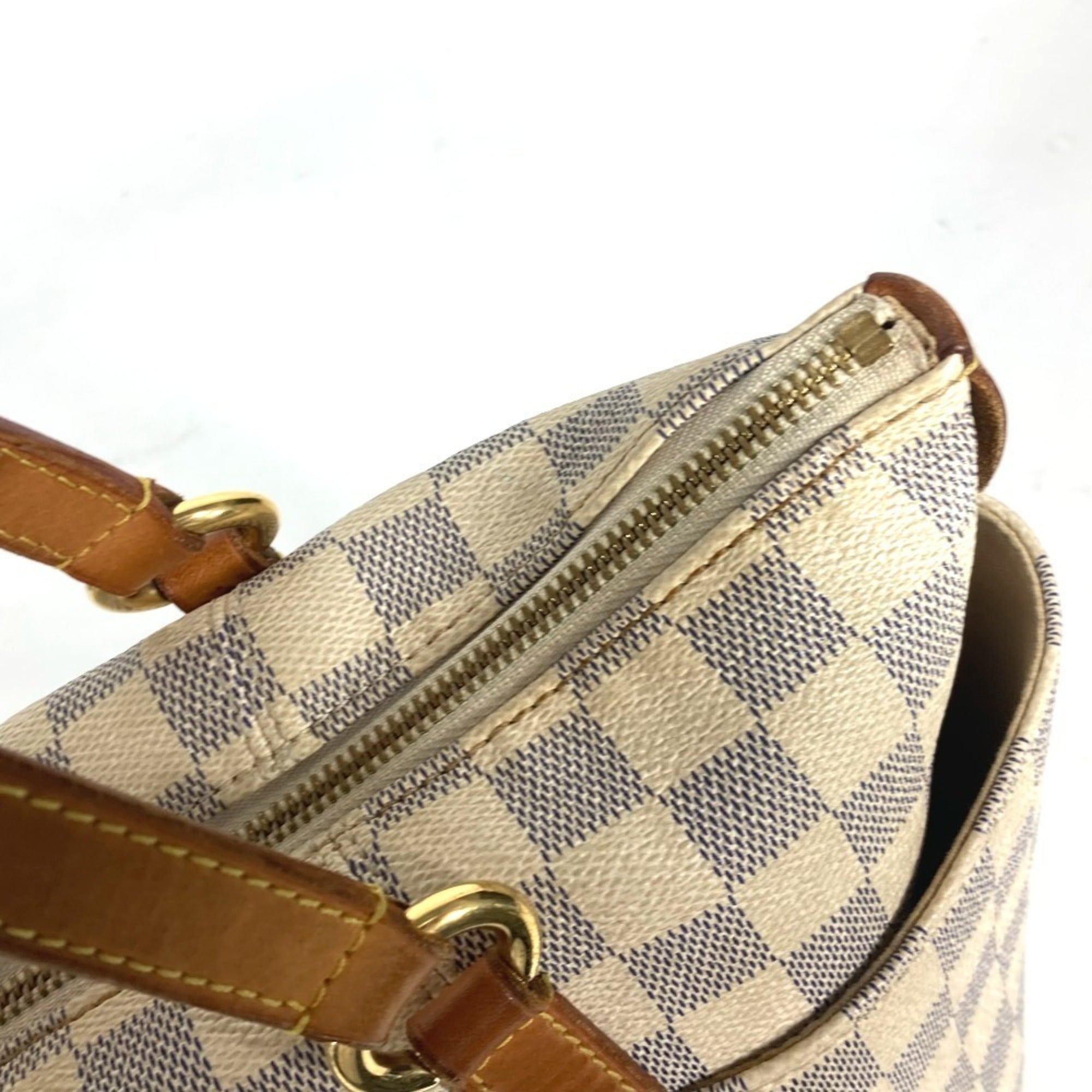 Louis Vuitton White Damier Azur Shoulder Bag Tote Bag (Pre-Owned)