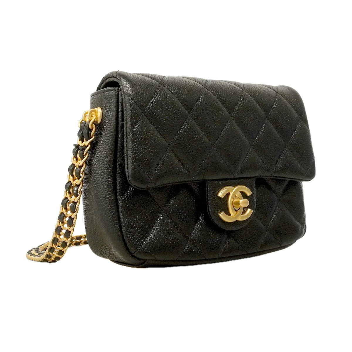 Chanel Black Grained Calfskin Shoulder Bag (Pre-Owned)