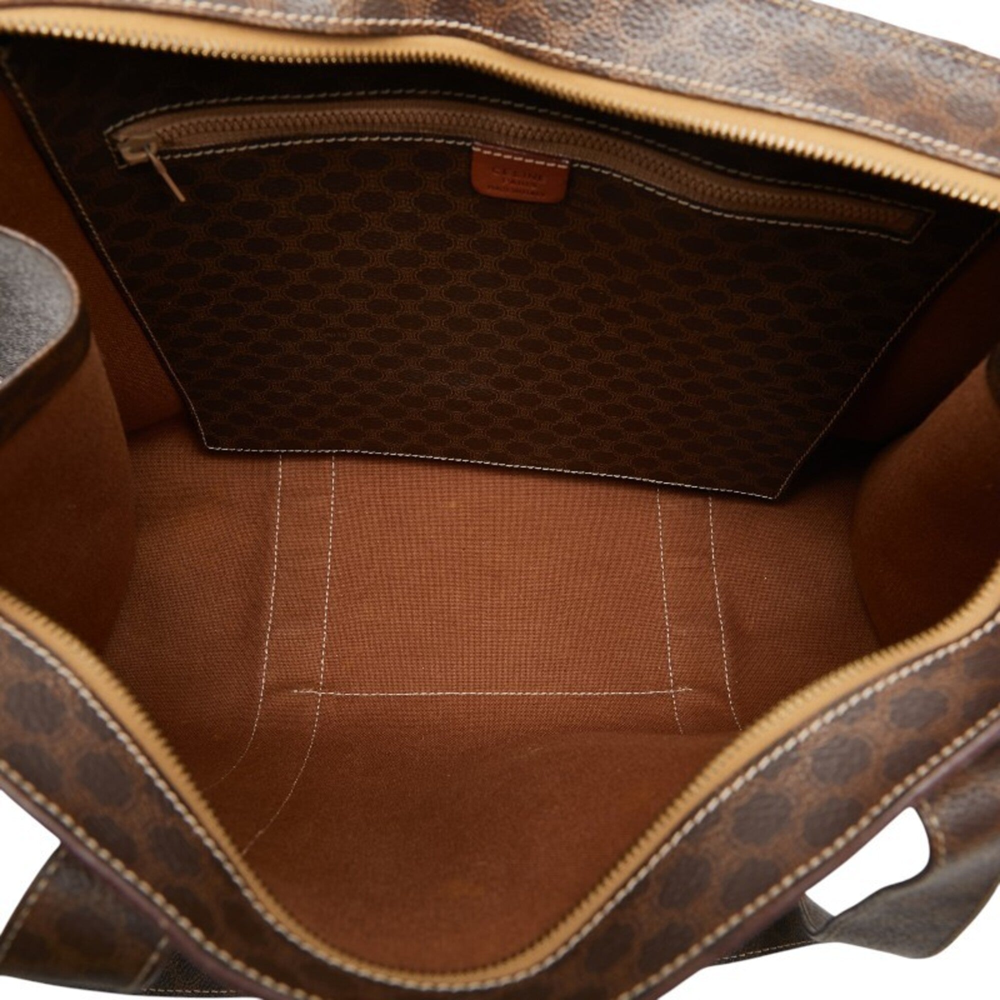 Celine Macadam Brown Pvc Leather Handbag Tote Bag (Pre-Owned)