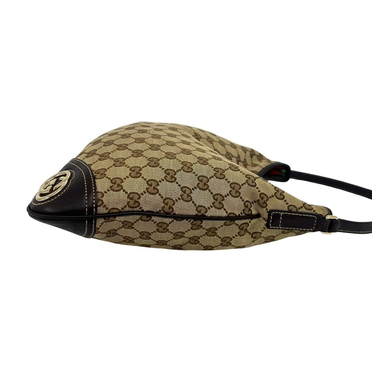 Gucci Brown Canvas Leather Shoulder Bag Tote Bag (Pre-Owned)
