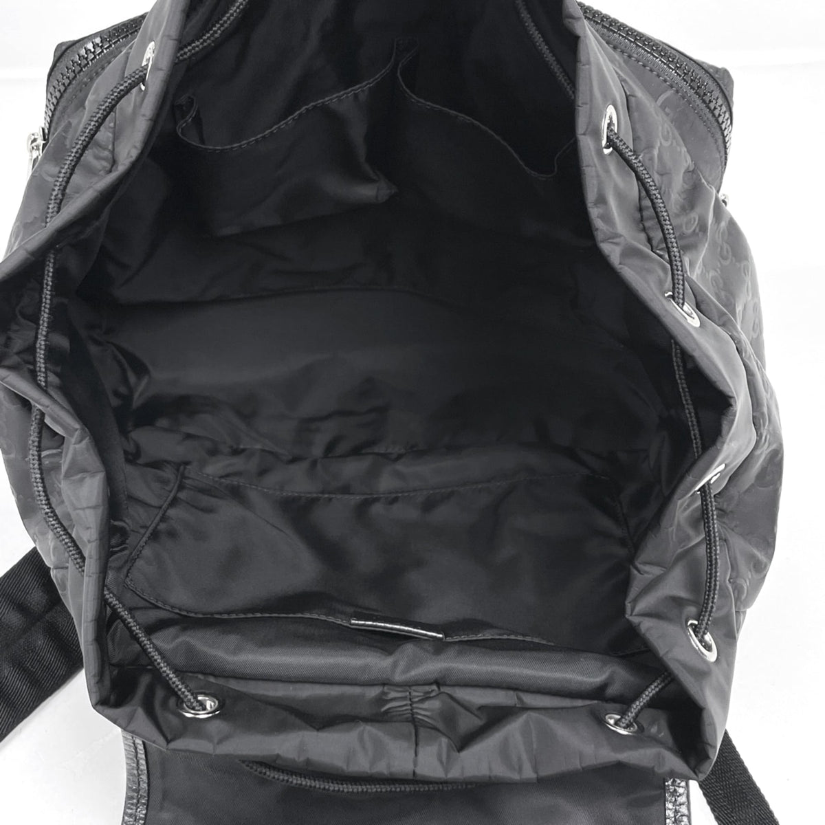 Gucci Black Nylon Leather Backpack (Pre-Owned)