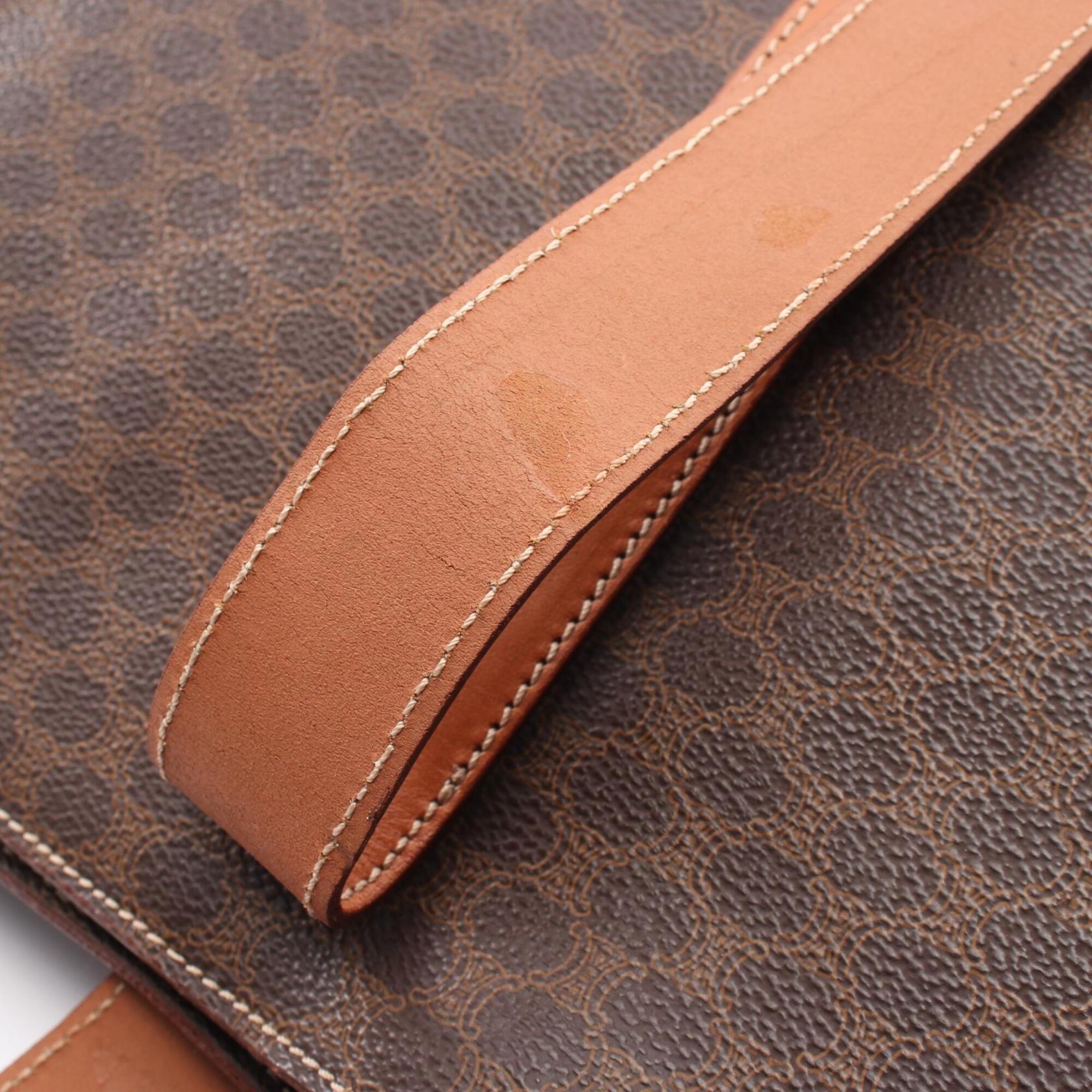 Celine Macadam Brown Coated Canvas Handbag Tote Bag (Pre-Owned)
