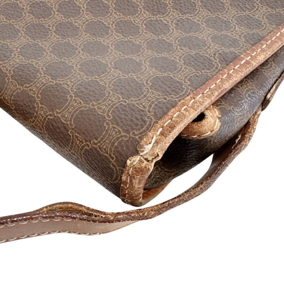 Celine Macadam Brown Leather Shoulder Bag (Pre-Owned)